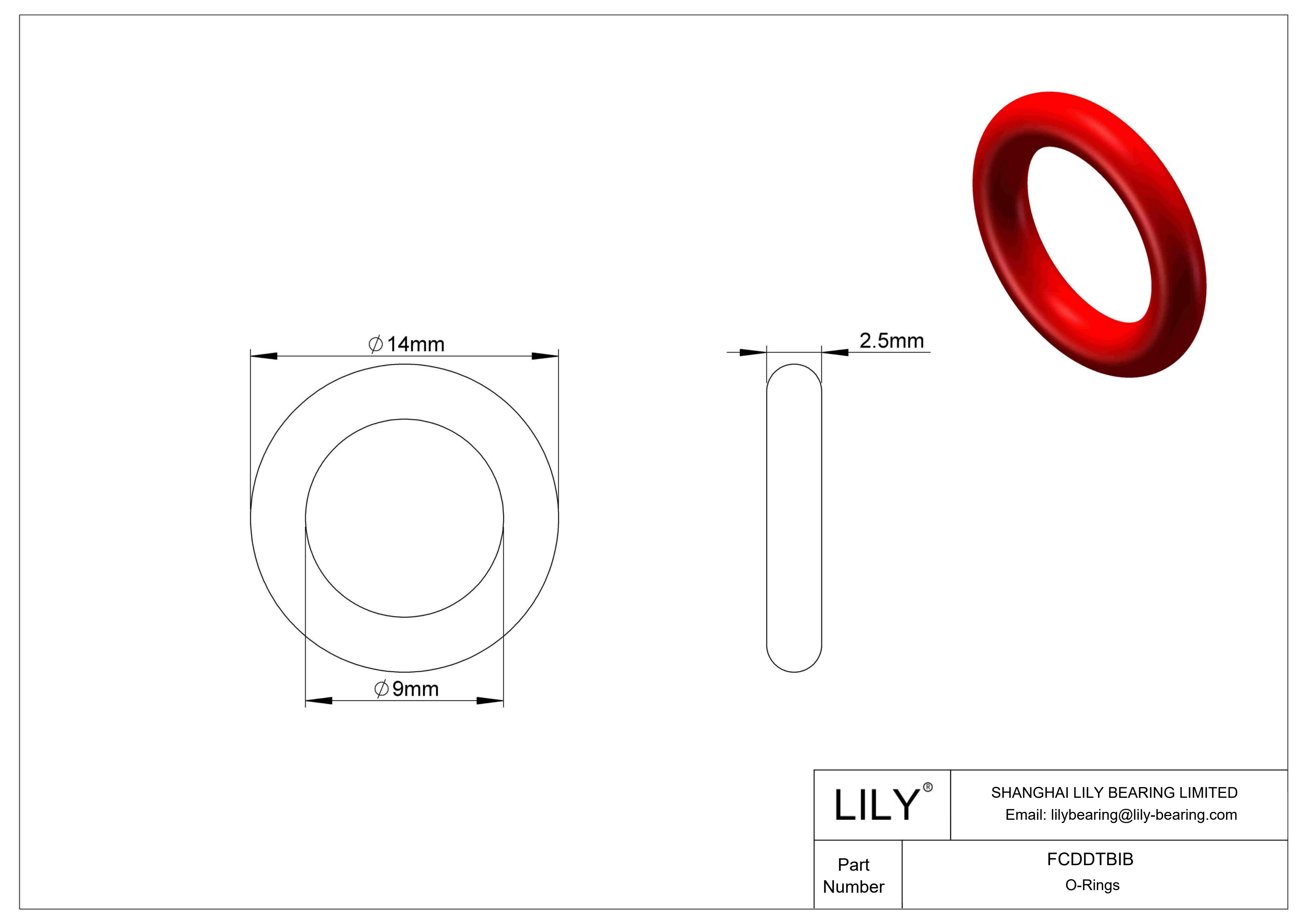 FCDDTBIB Juntas tóricas de alta temperatura redondas cad drawing