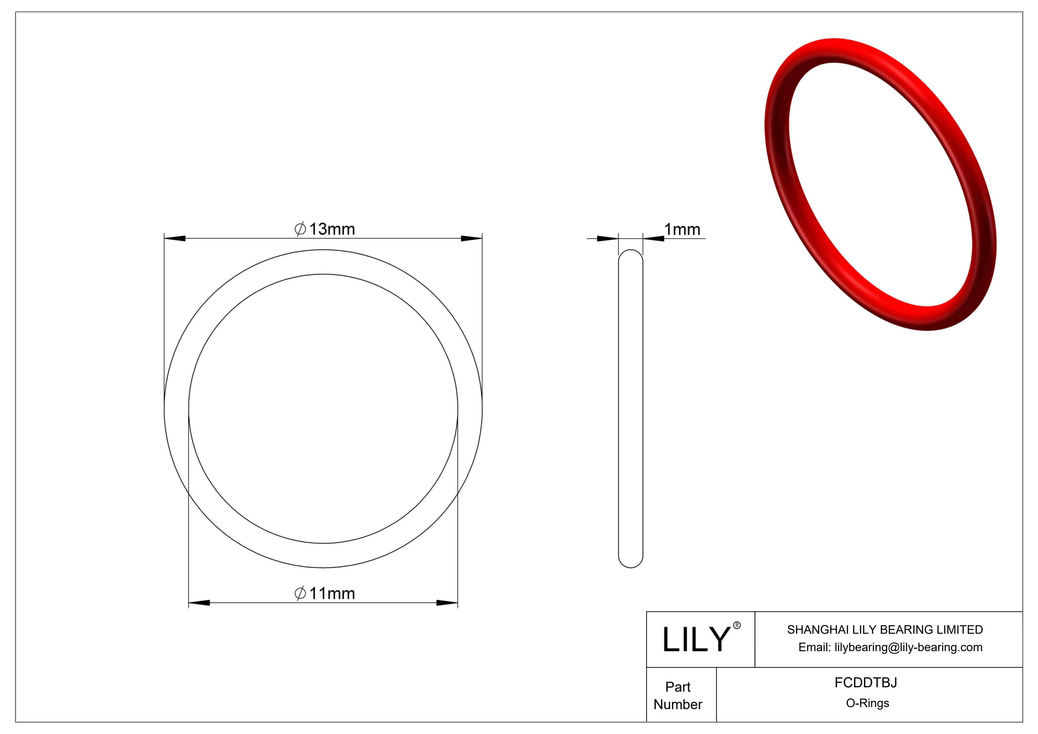 FCDDTBJ High Temperature O-Rings Round cad drawing