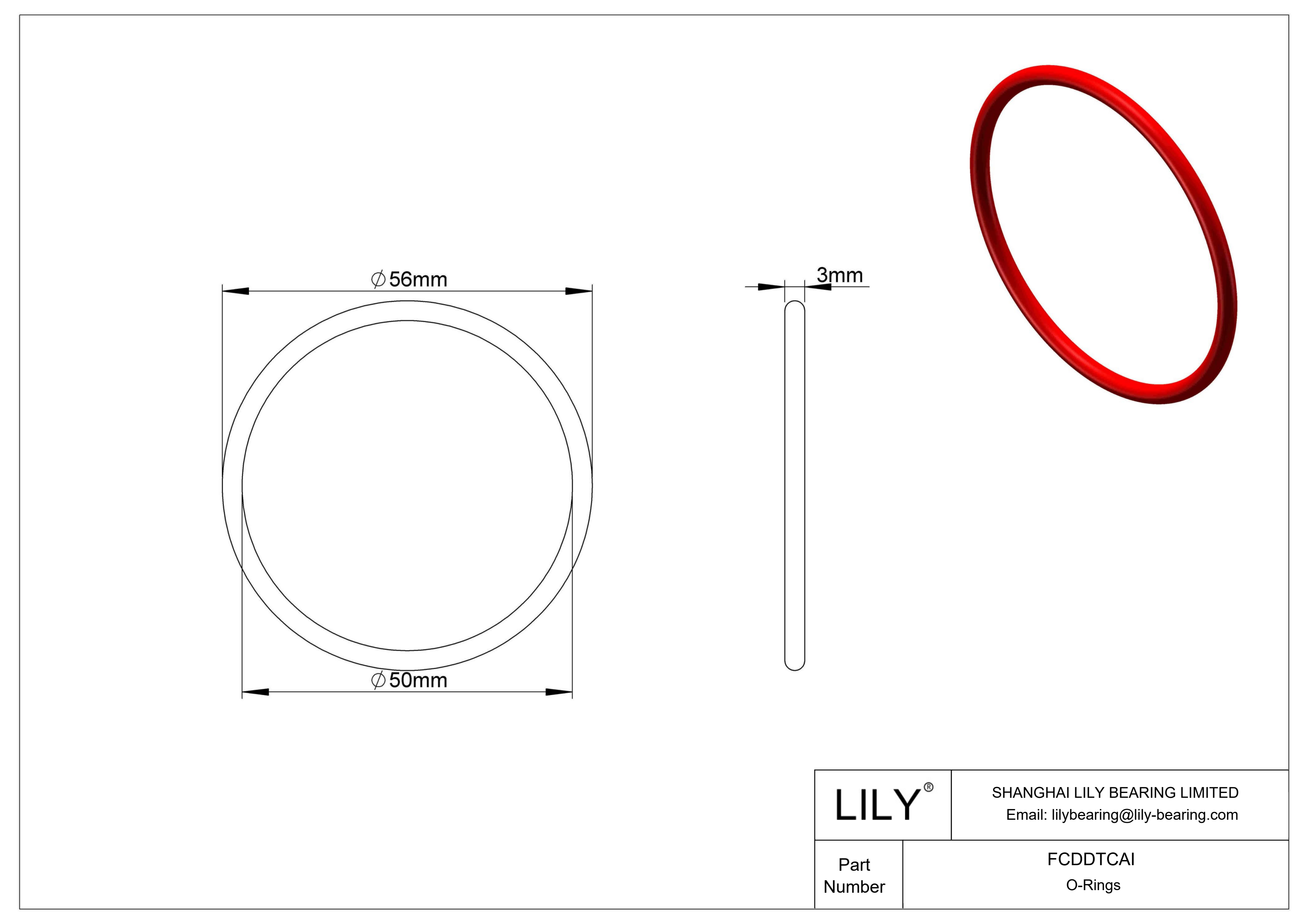 FCDDTCAI High Temperature O-Rings Round cad drawing