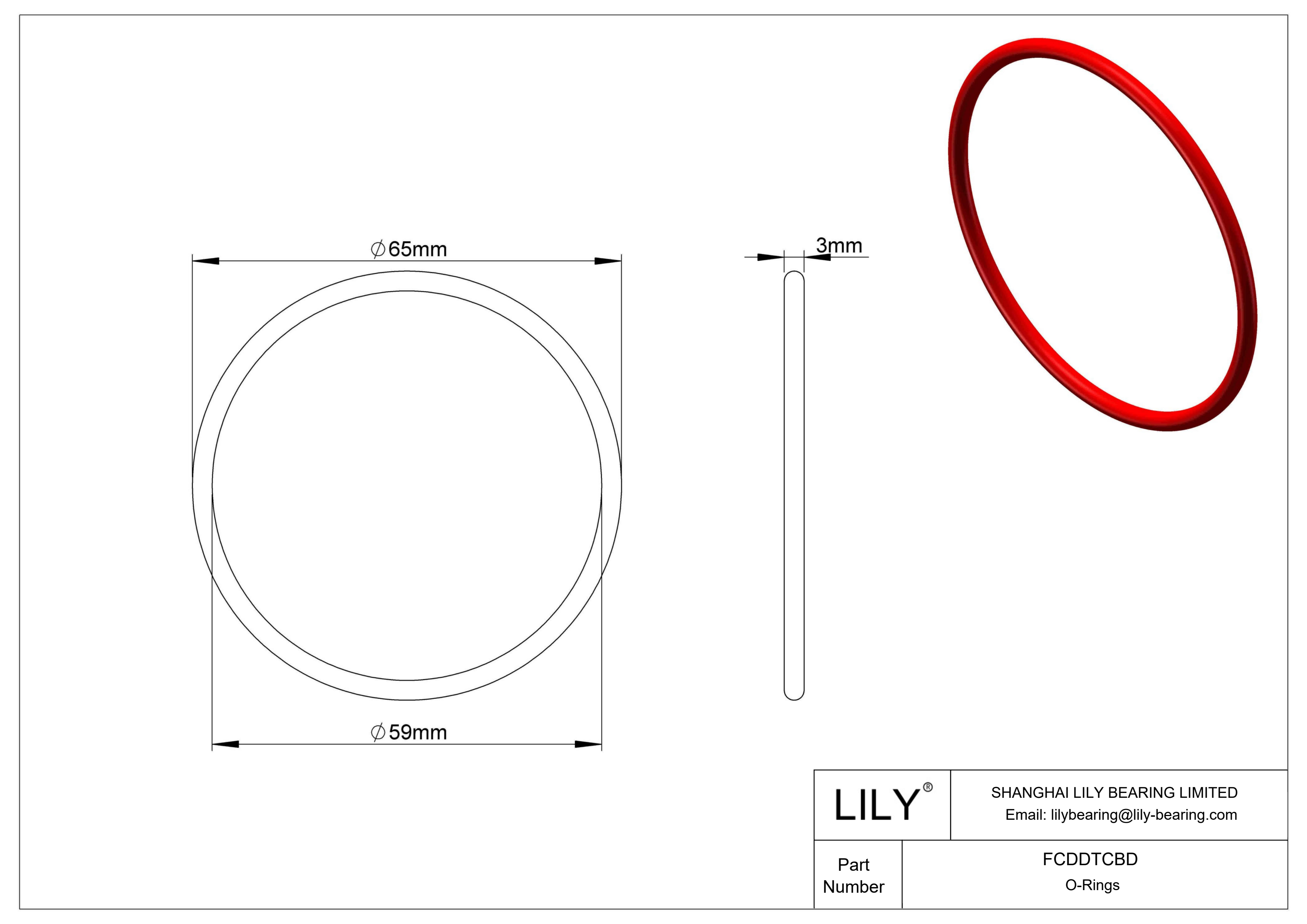 FCDDTCBD High Temperature O-Rings Round cad drawing