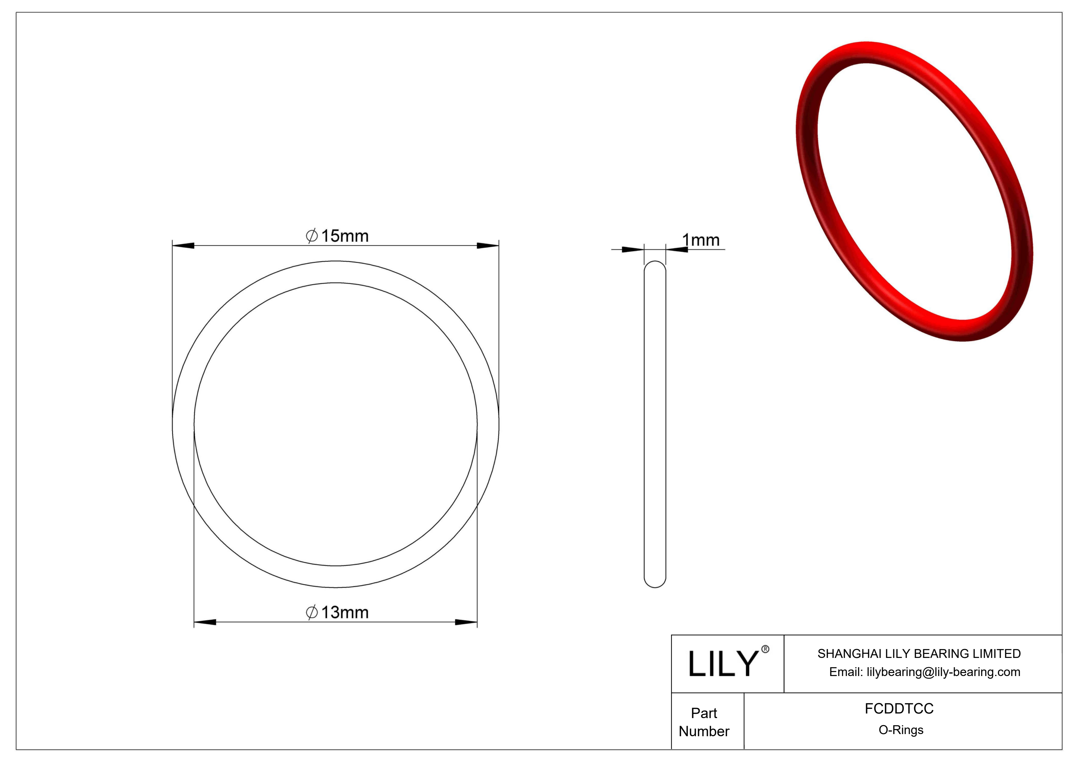 FCDDTCC High Temperature O-Rings Round cad drawing