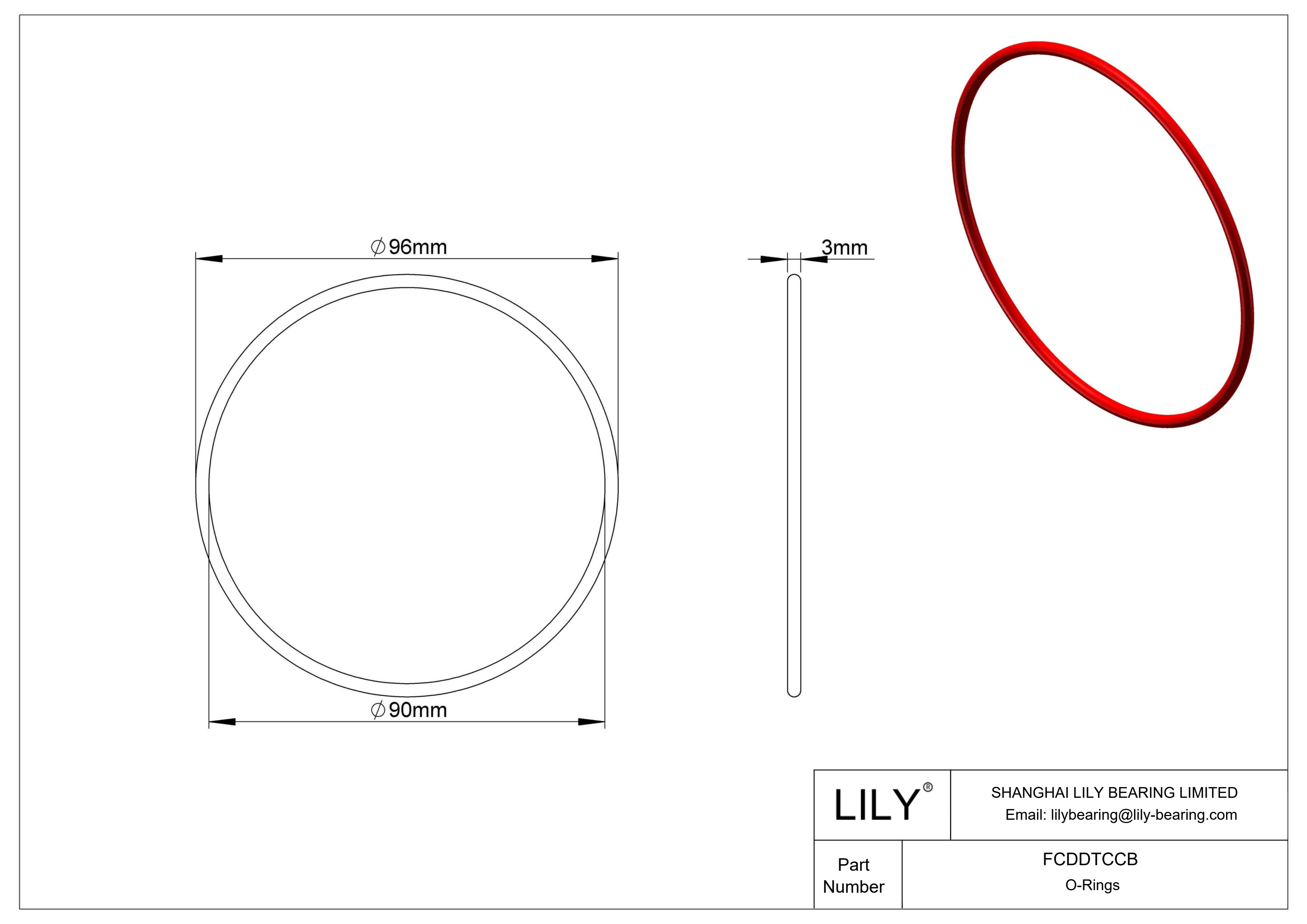 FCDDTCCB High Temperature O-Rings Round cad drawing