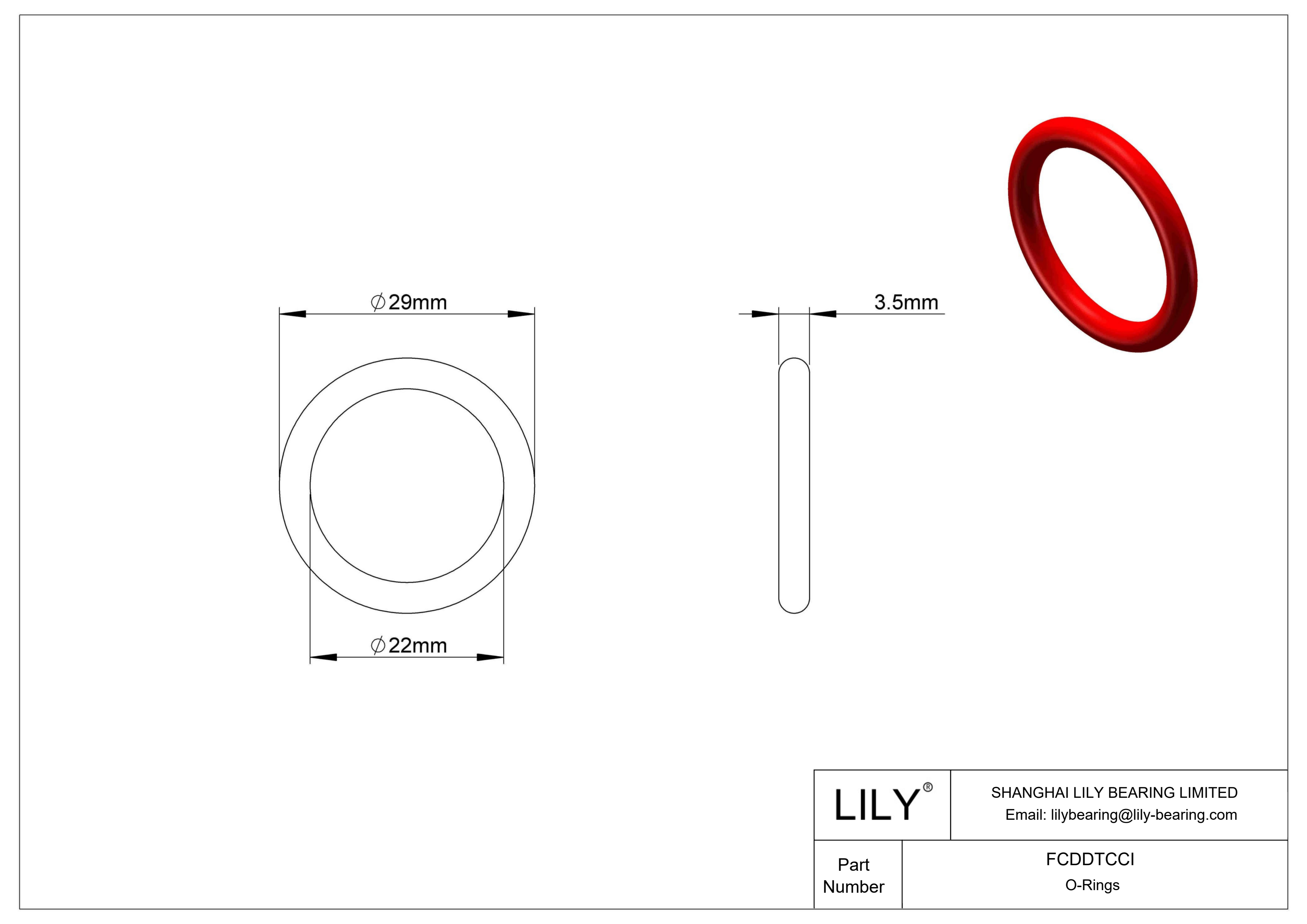 FCDDTCCI High Temperature O-Rings Round cad drawing