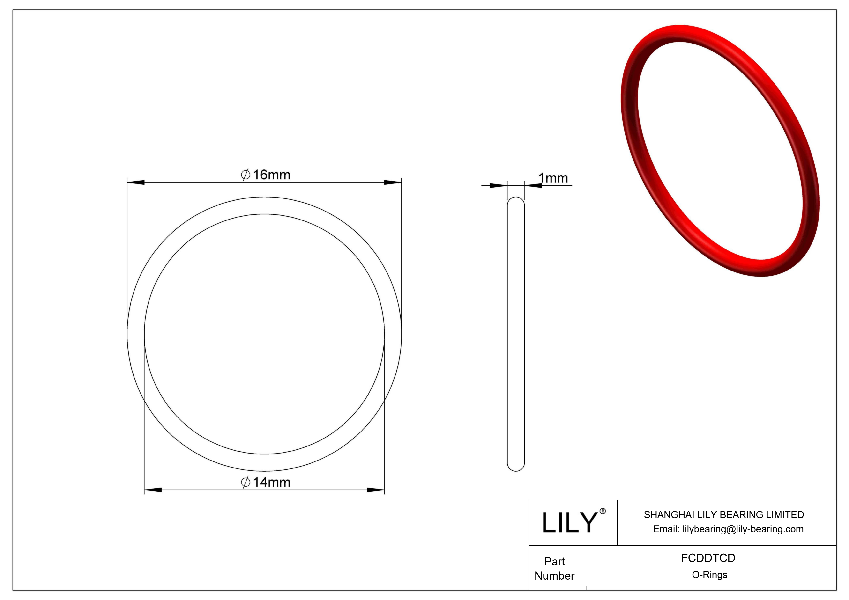 FCDDTCD High Temperature O-Rings Round cad drawing