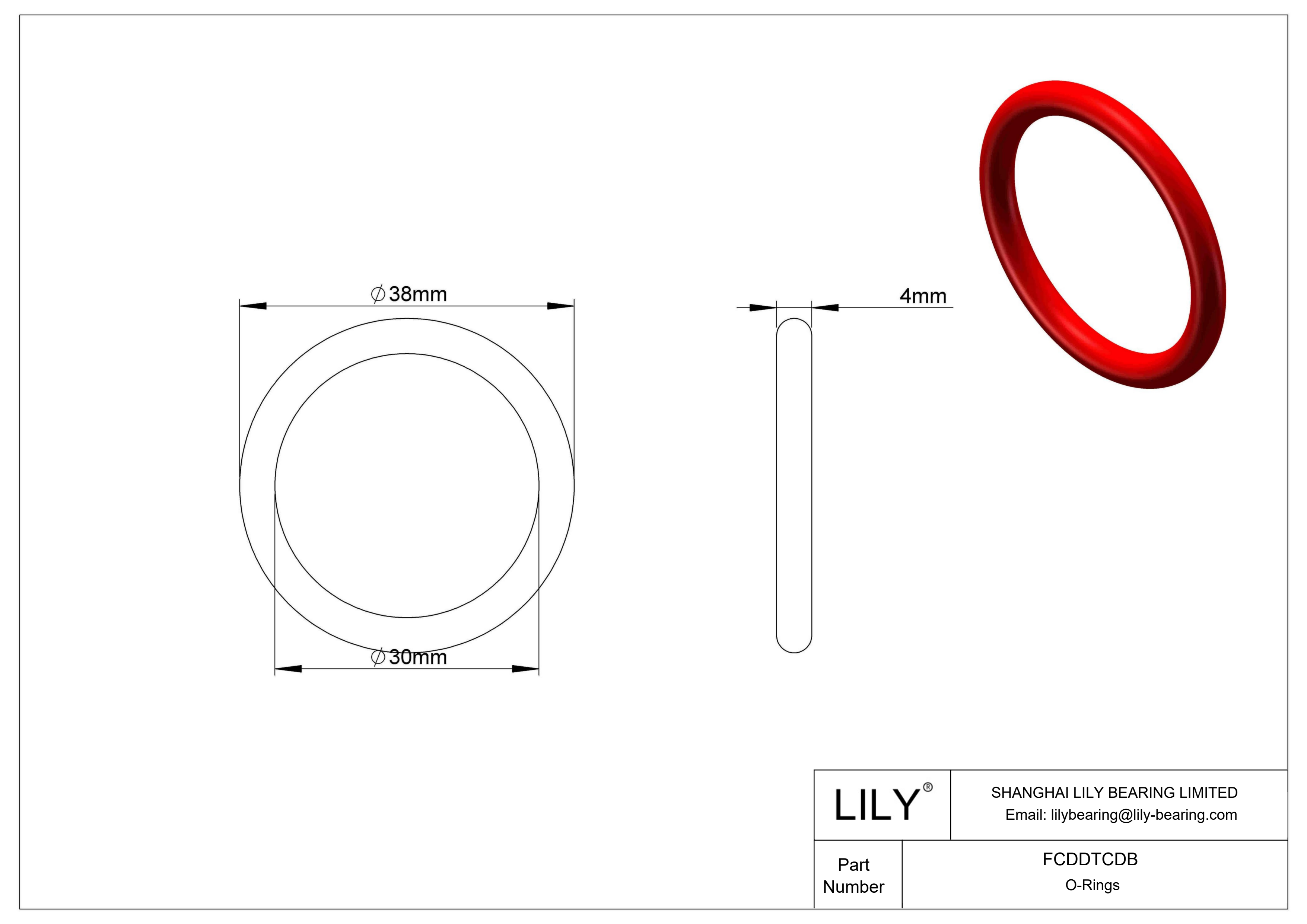 FCDDTCDB High Temperature O-Rings Round cad drawing