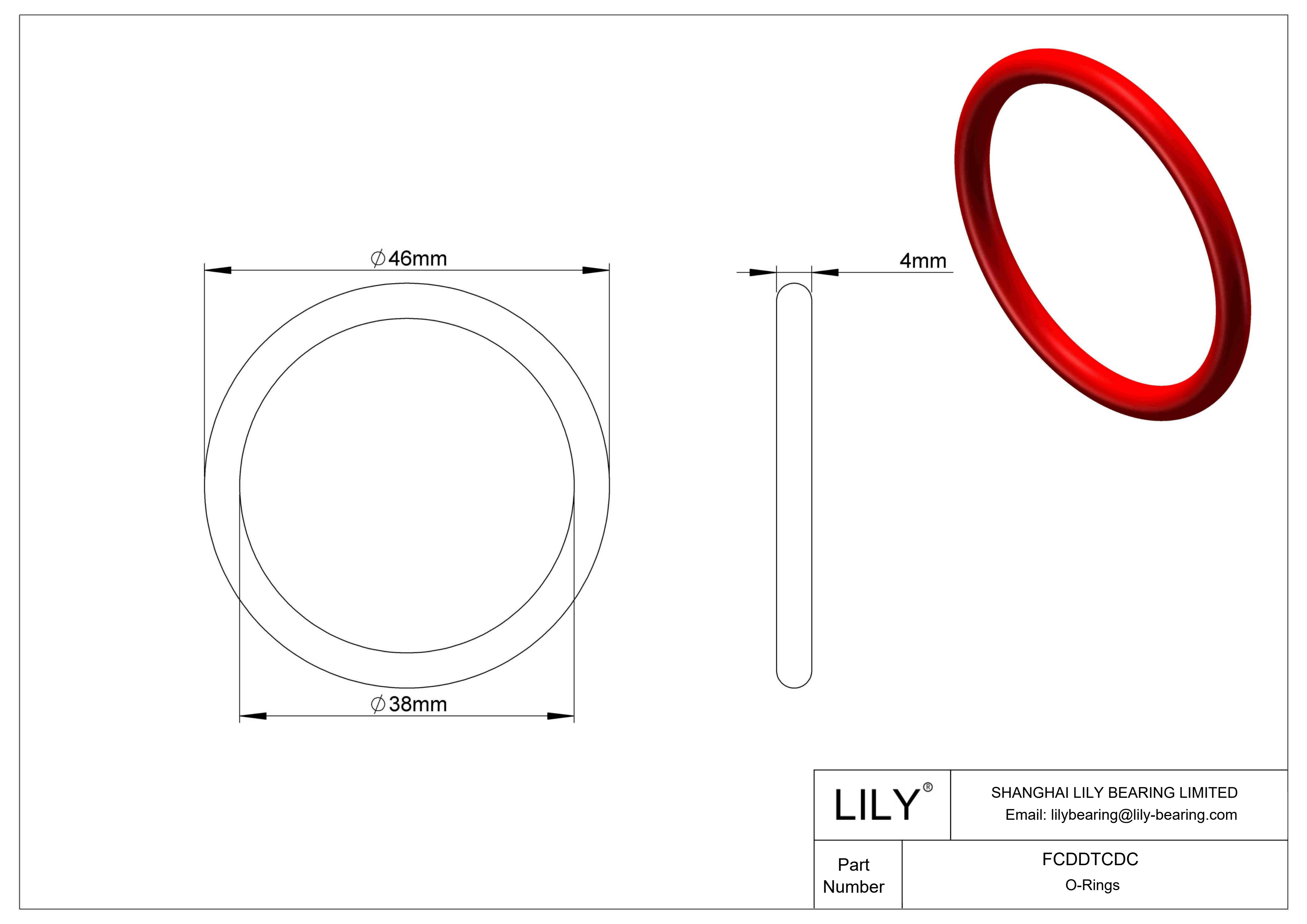 FCDDTCDC High Temperature O-Rings Round cad drawing