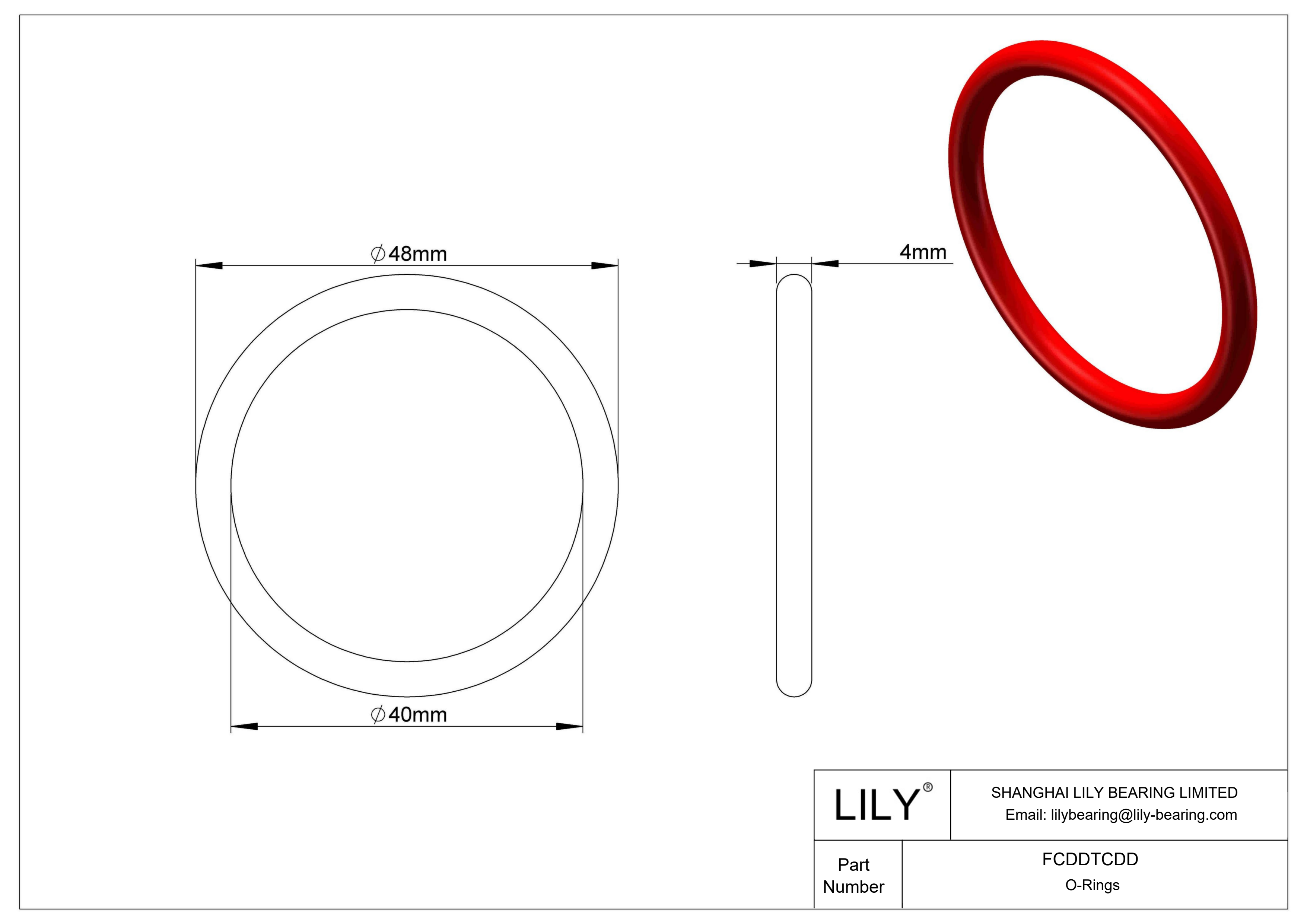 FCDDTCDD High Temperature O-Rings Round cad drawing