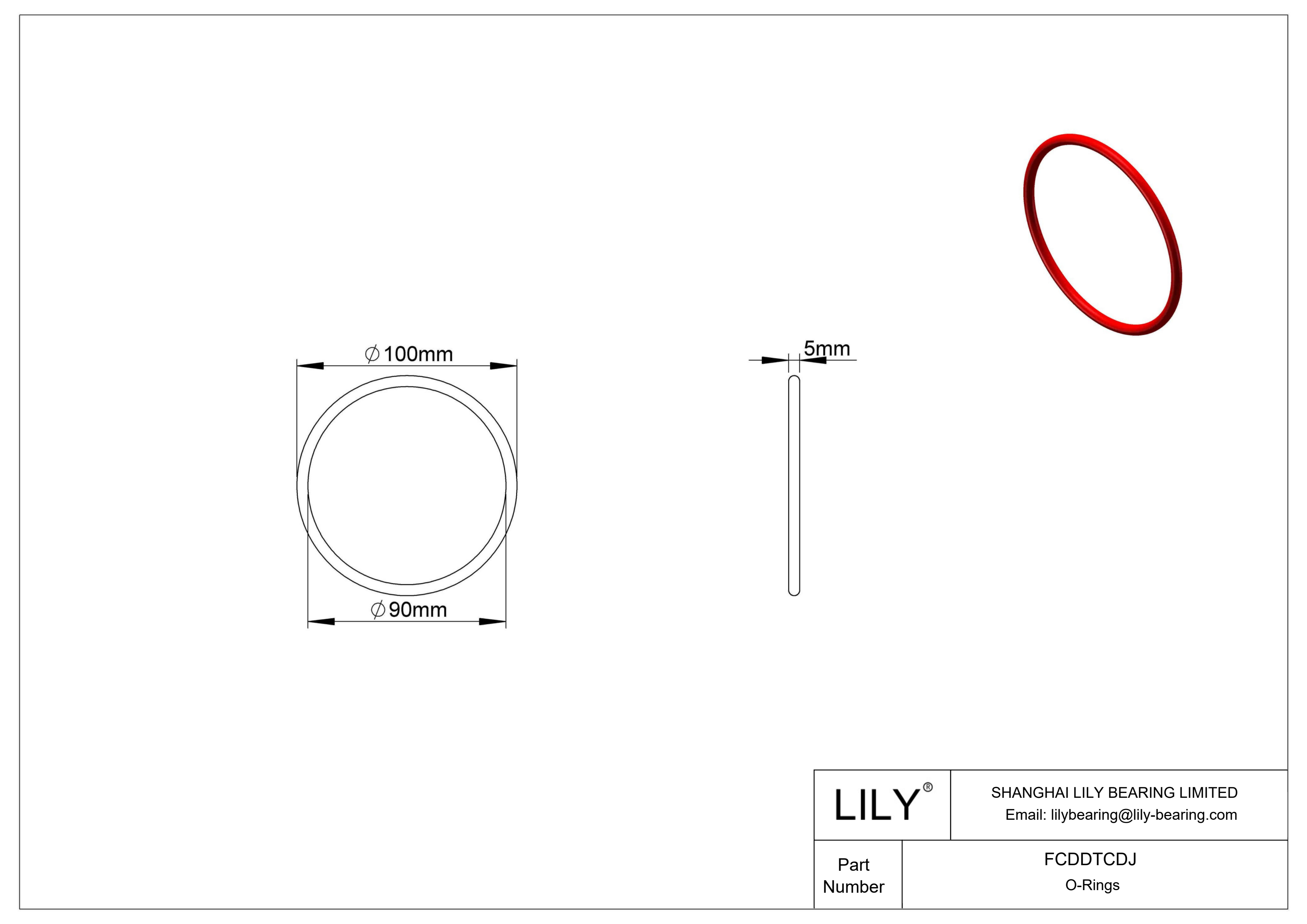 FCDDTCDJ High Temperature O-Rings Round cad drawing