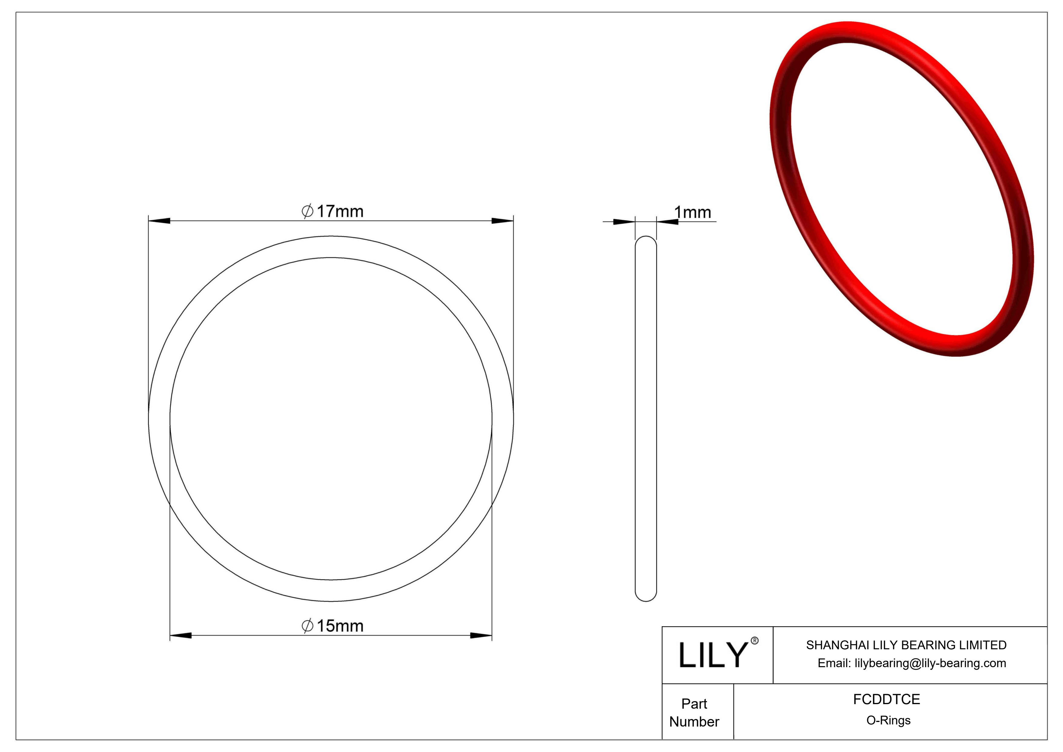 FCDDTCE High Temperature O-Rings Round cad drawing