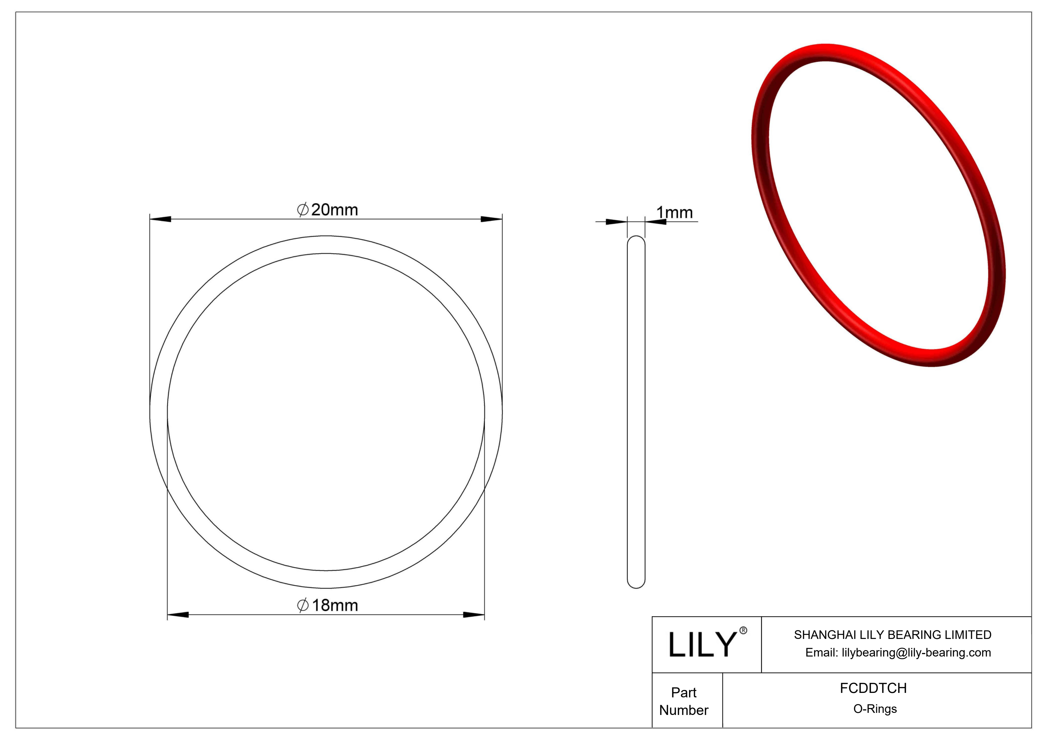 FCDDTCH Juntas tóricas de alta temperatura redondas cad drawing