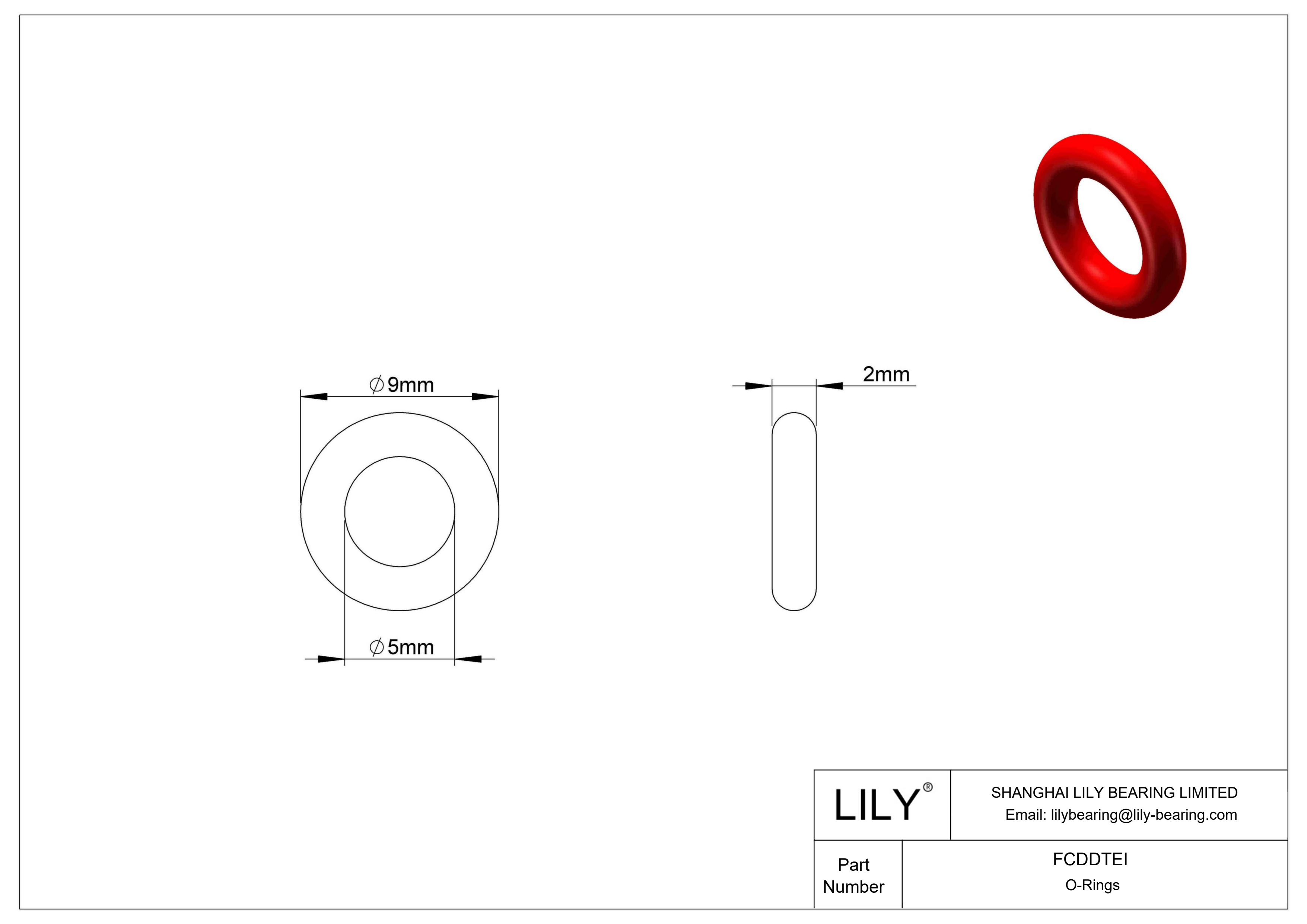 FCDDTEI High Temperature O-Rings Round cad drawing