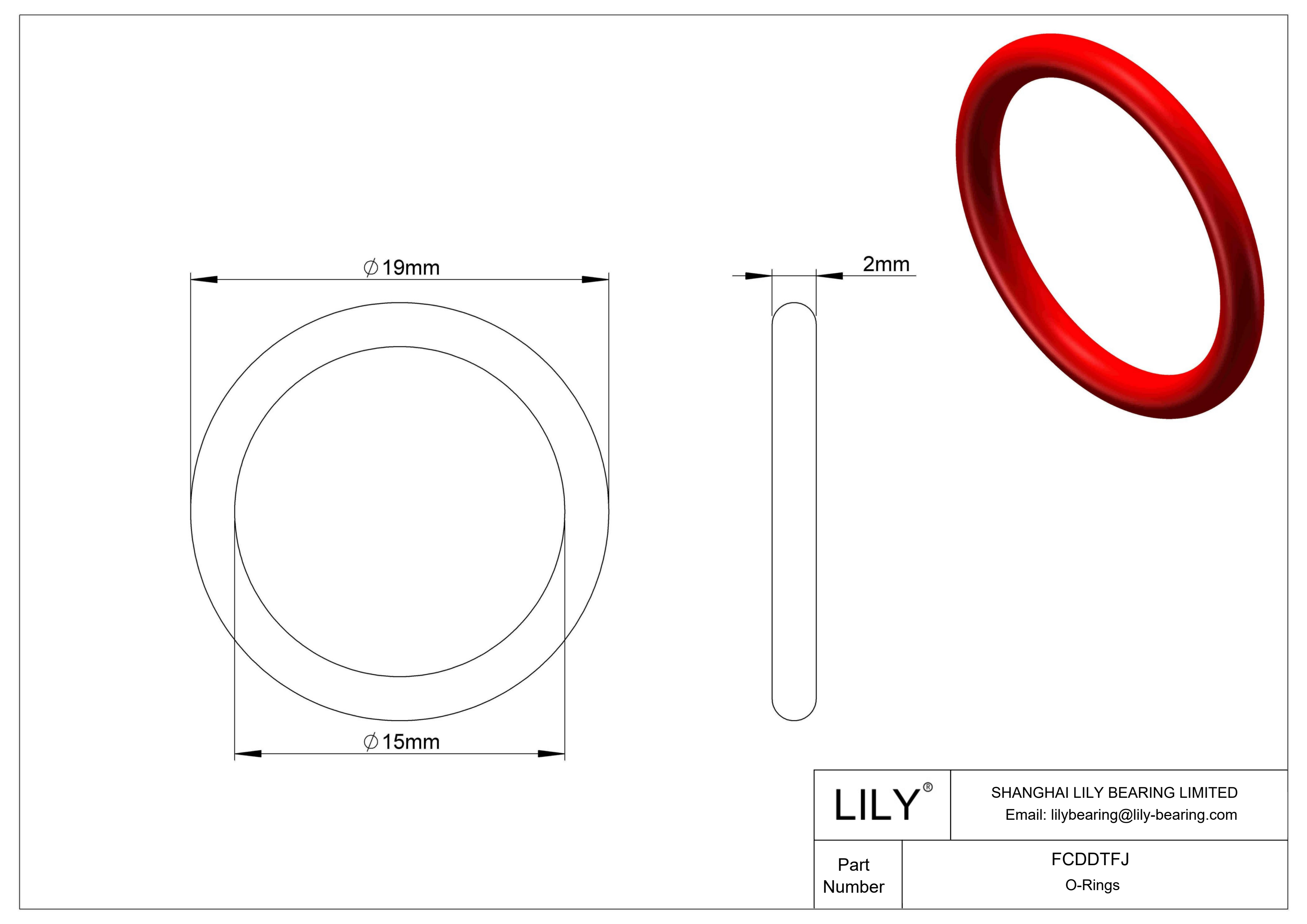 FCDDTFJ High Temperature O-Rings Round cad drawing