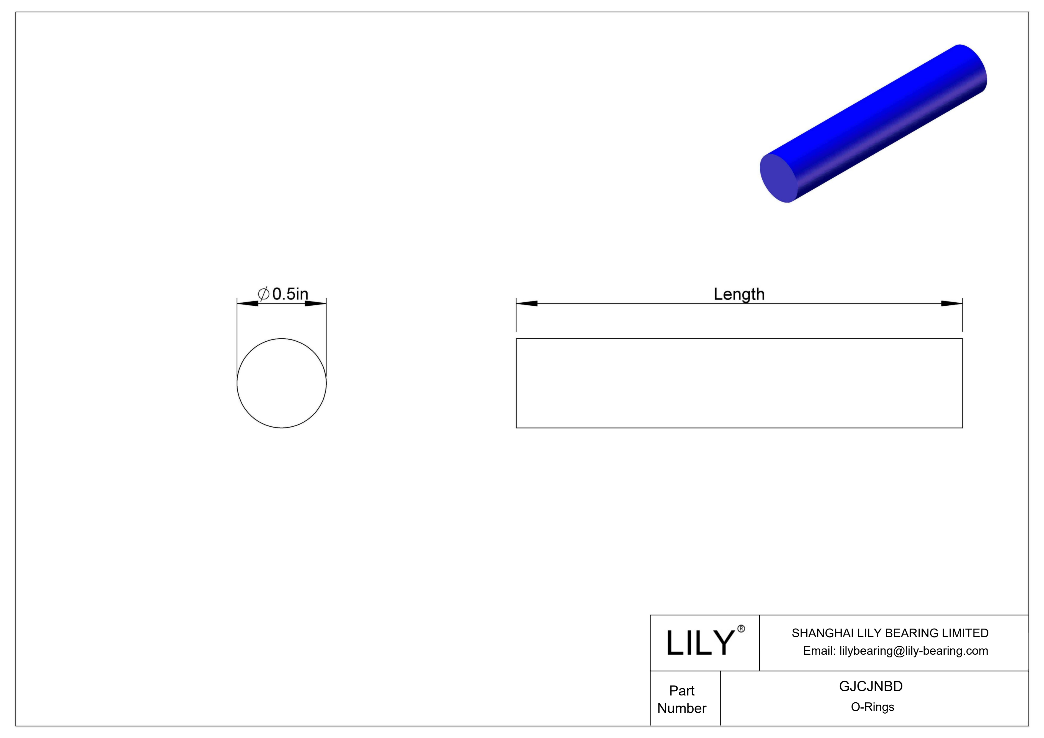 GJCJNBD Cordón O-Ring Alta Temperatura Redondo cad drawing