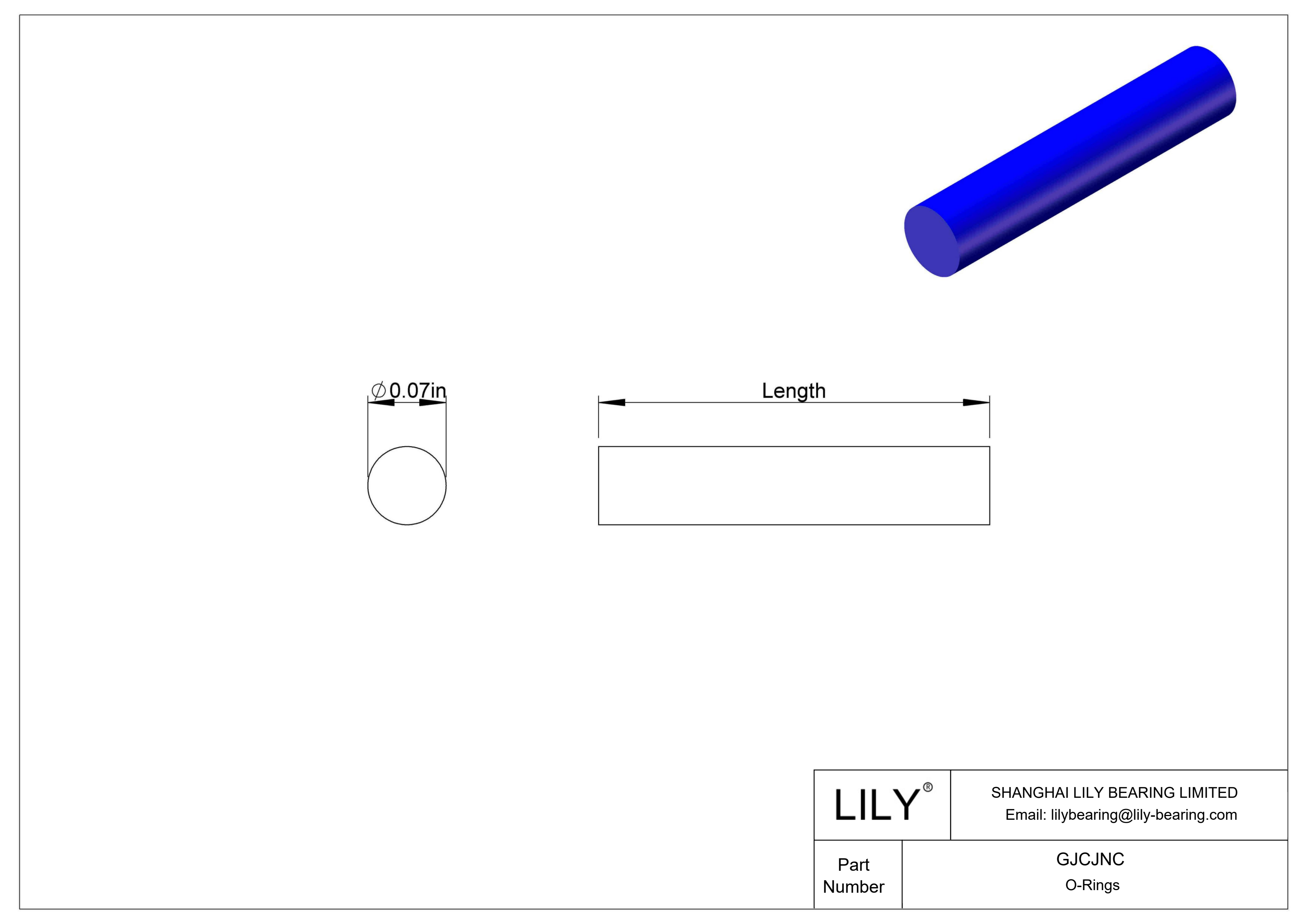 GJCJNC Cordón O-Ring Alta Temperatura Redondo cad drawing