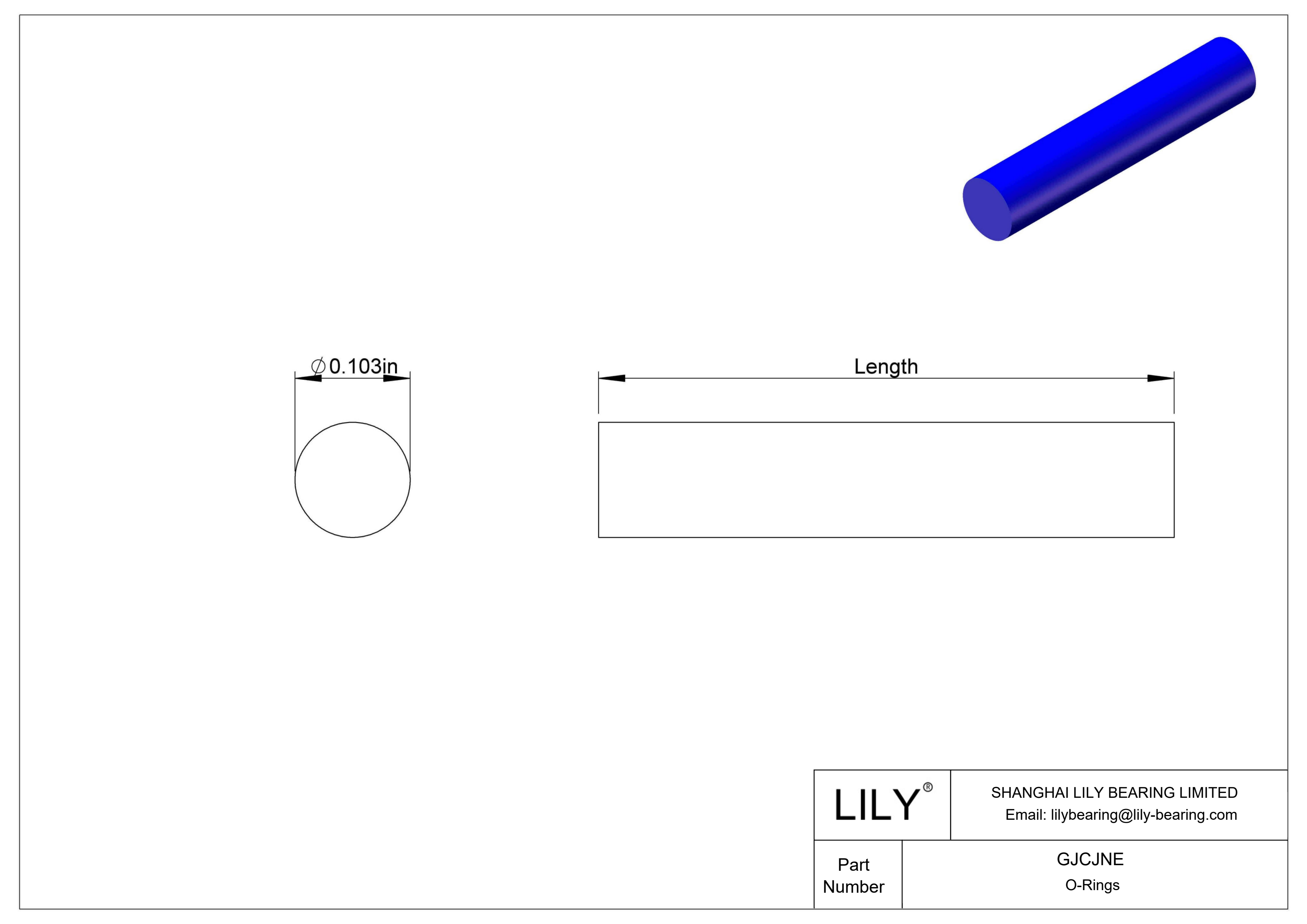 GJCJNE Cordón O-Ring Alta Temperatura Redondo cad drawing