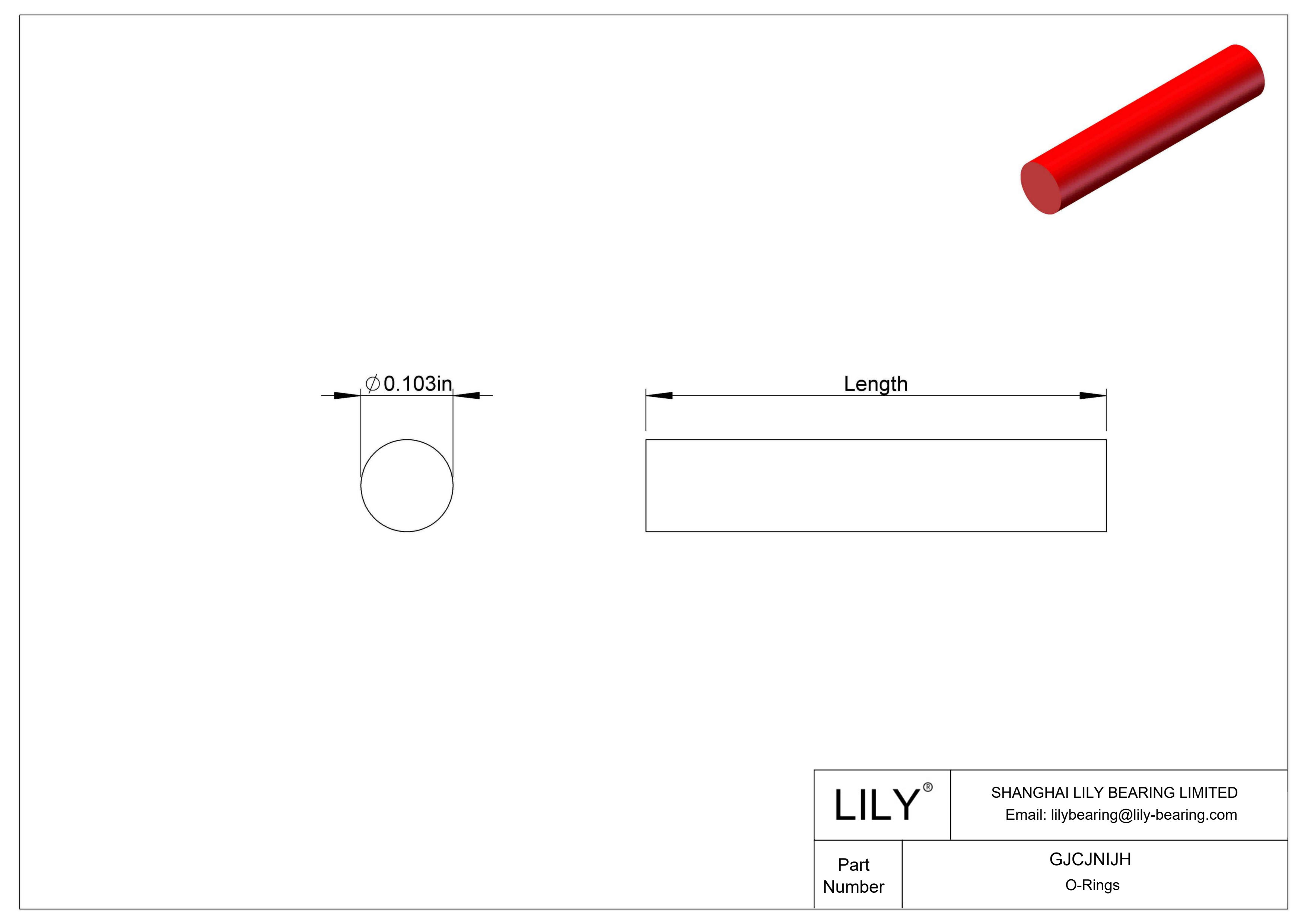 GJCJNIJH Cordón O-Ring Alta Temperatura Redondo cad drawing