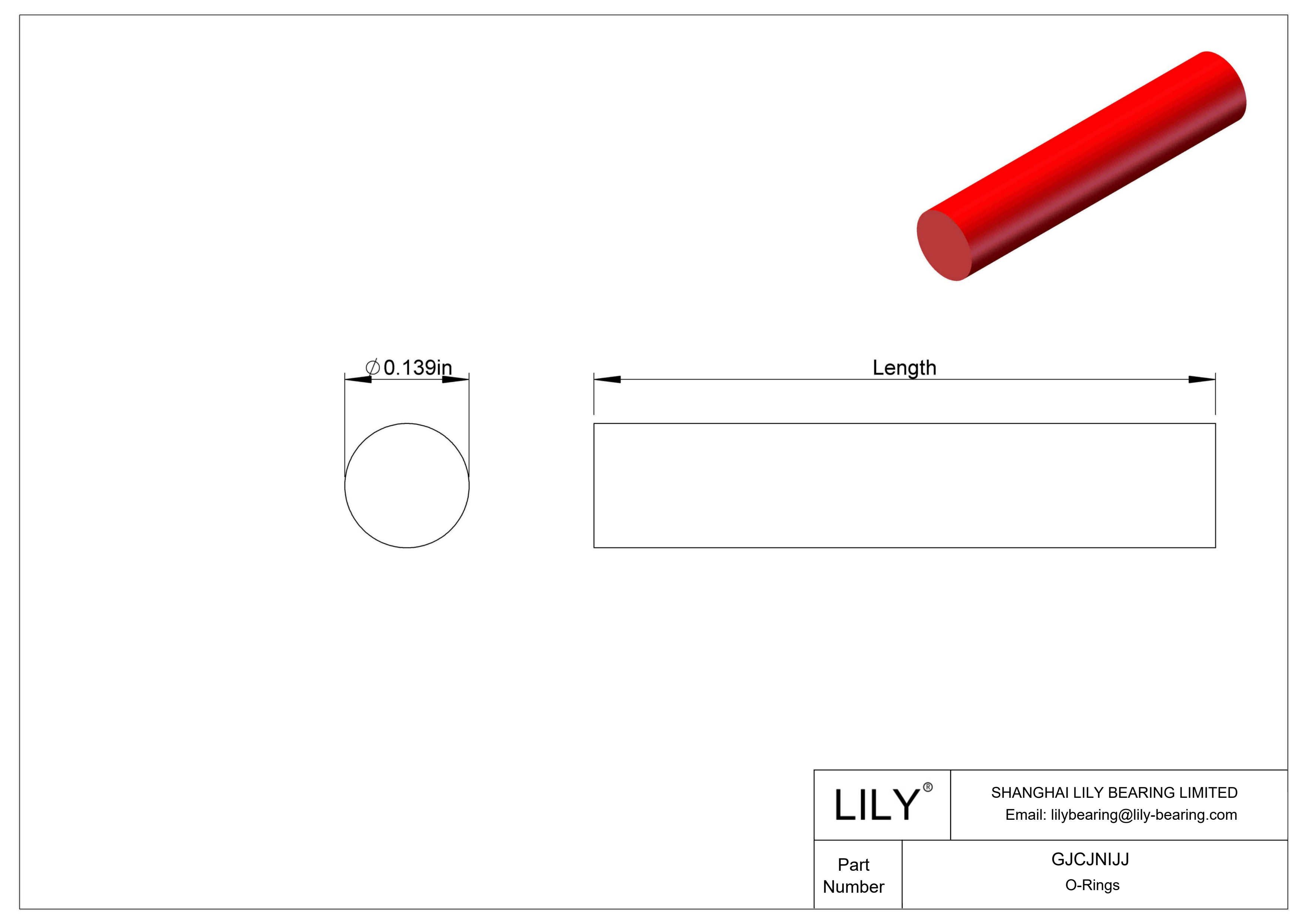 GJCJNIJJ Cordón O-Ring Alta Temperatura Redondo cad drawing