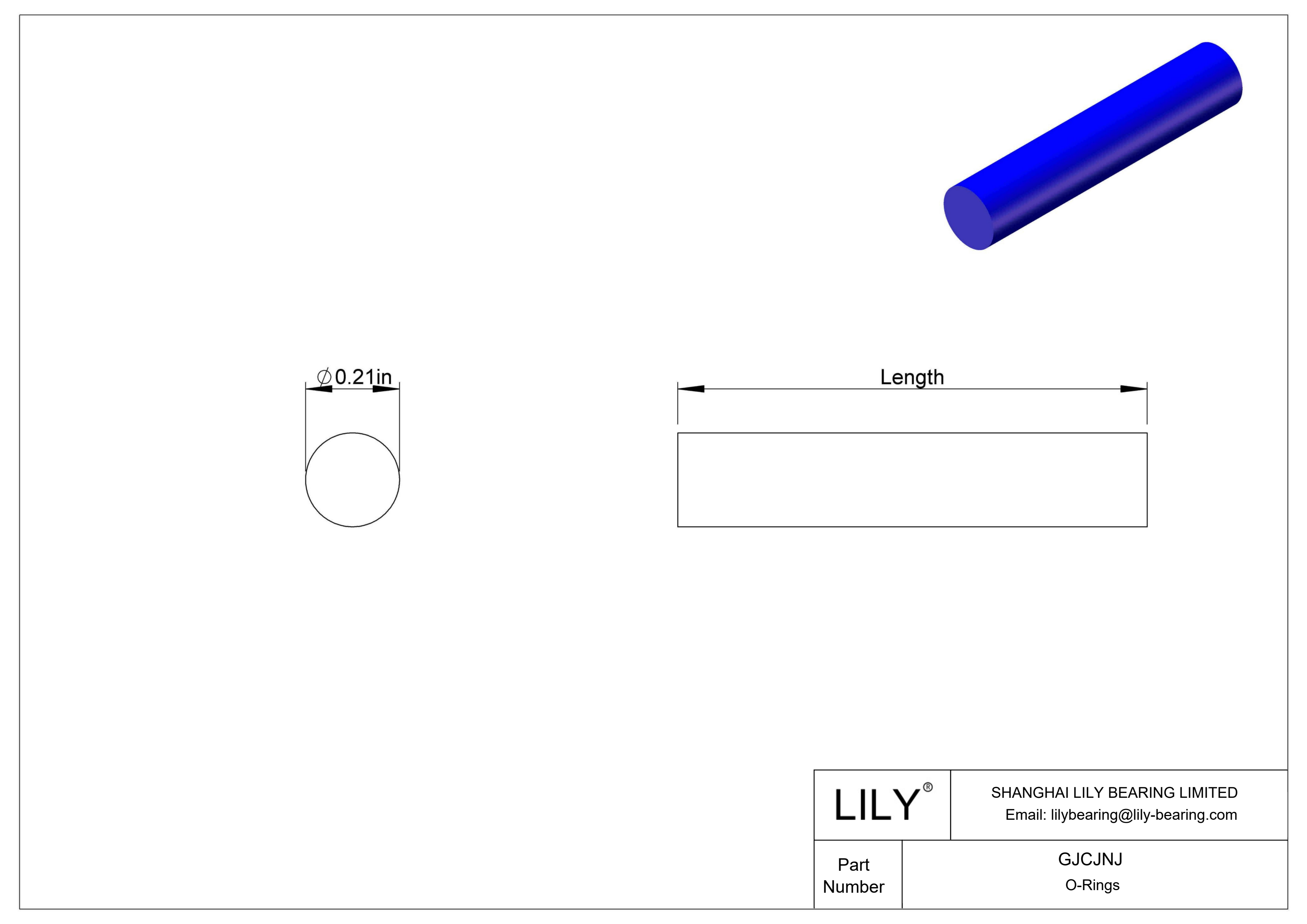 GJCJNJ Cordón O-Ring Alta Temperatura Redondo cad drawing