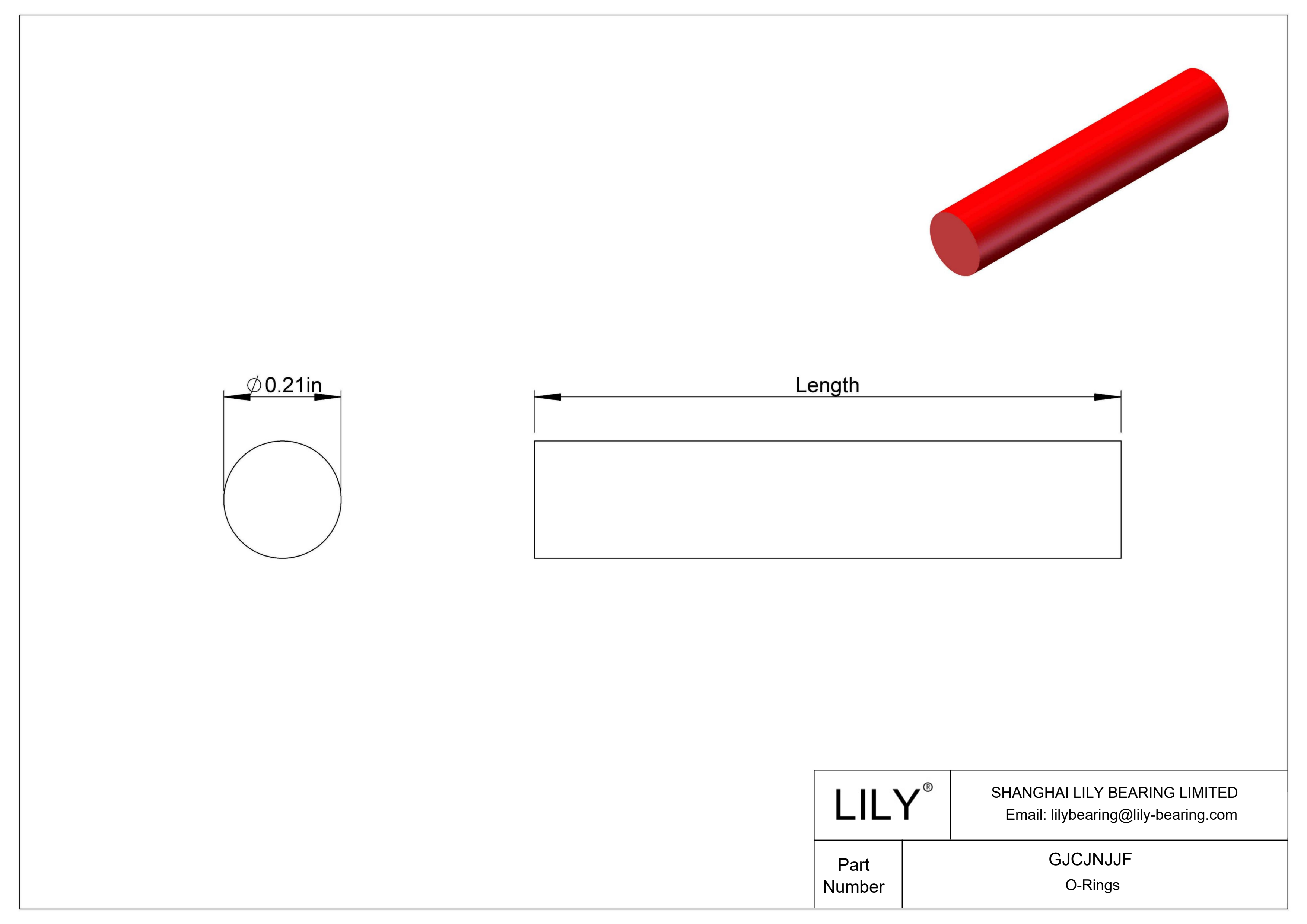 GJCJNJJF Cordón O-Ring Alta Temperatura Redondo cad drawing