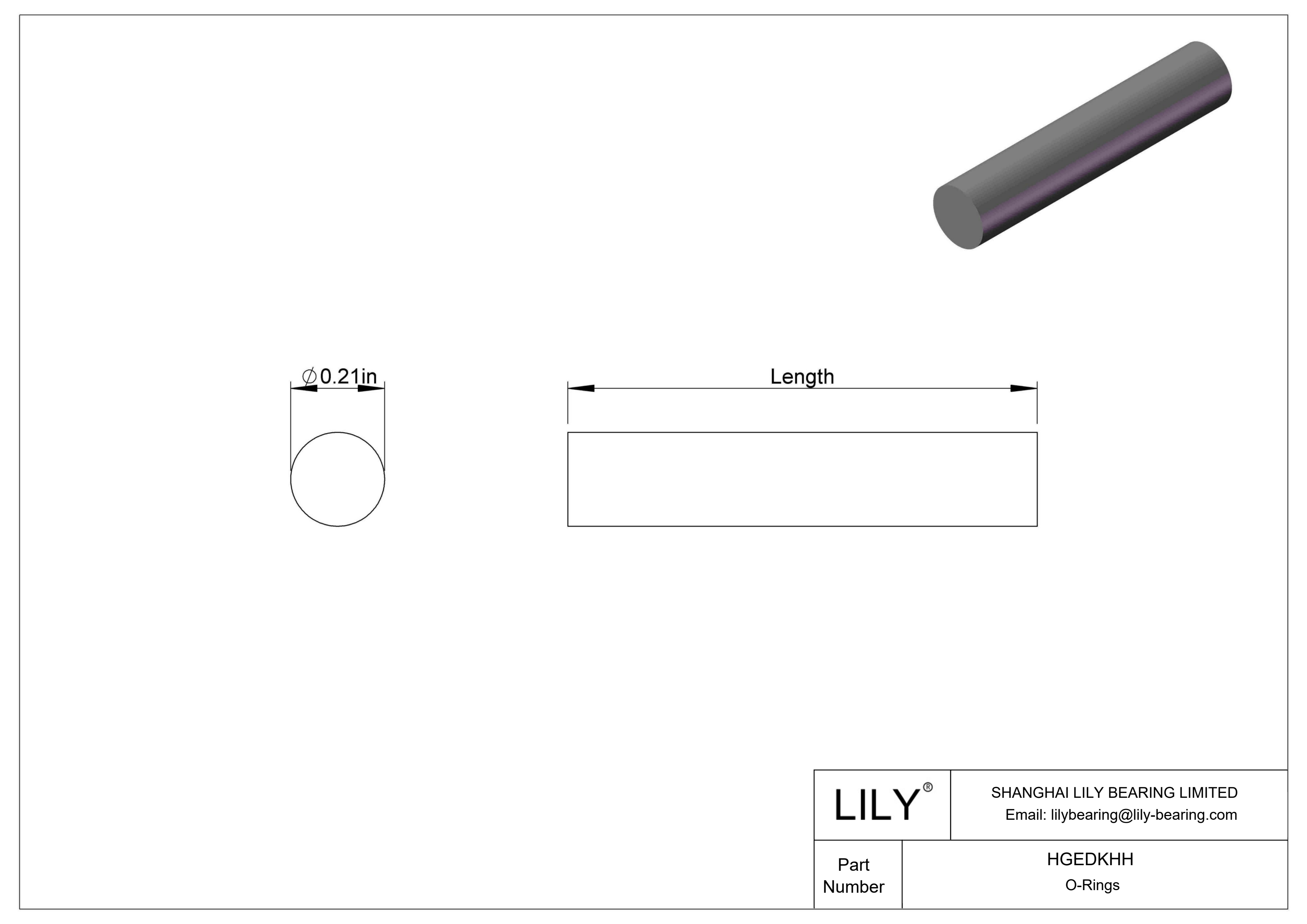 HGEDKHH Junta tórica resistente a productos químicos Cordón redondo cad drawing