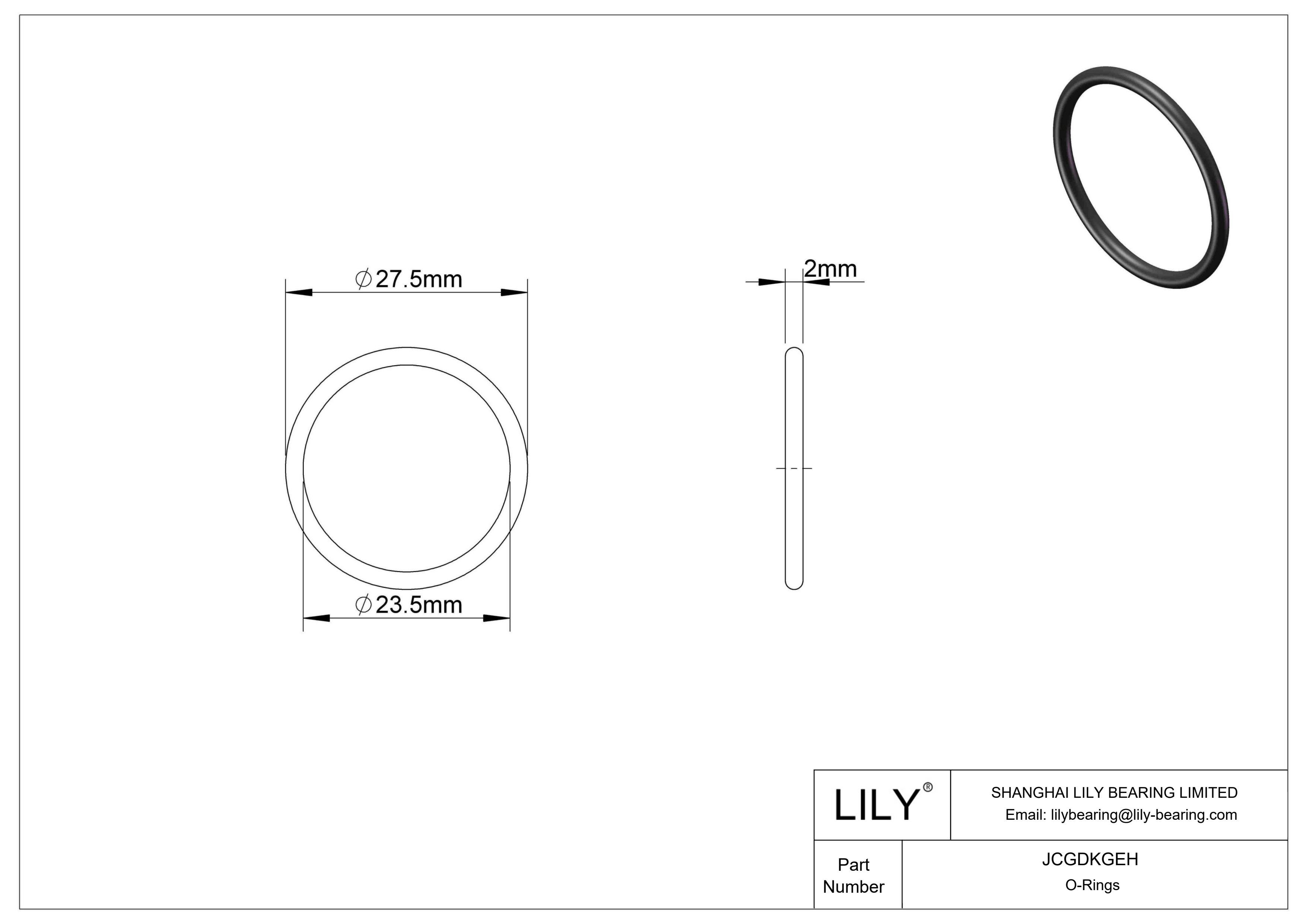 JCGDKGEH Chemical Resistant O-rings Round cad drawing