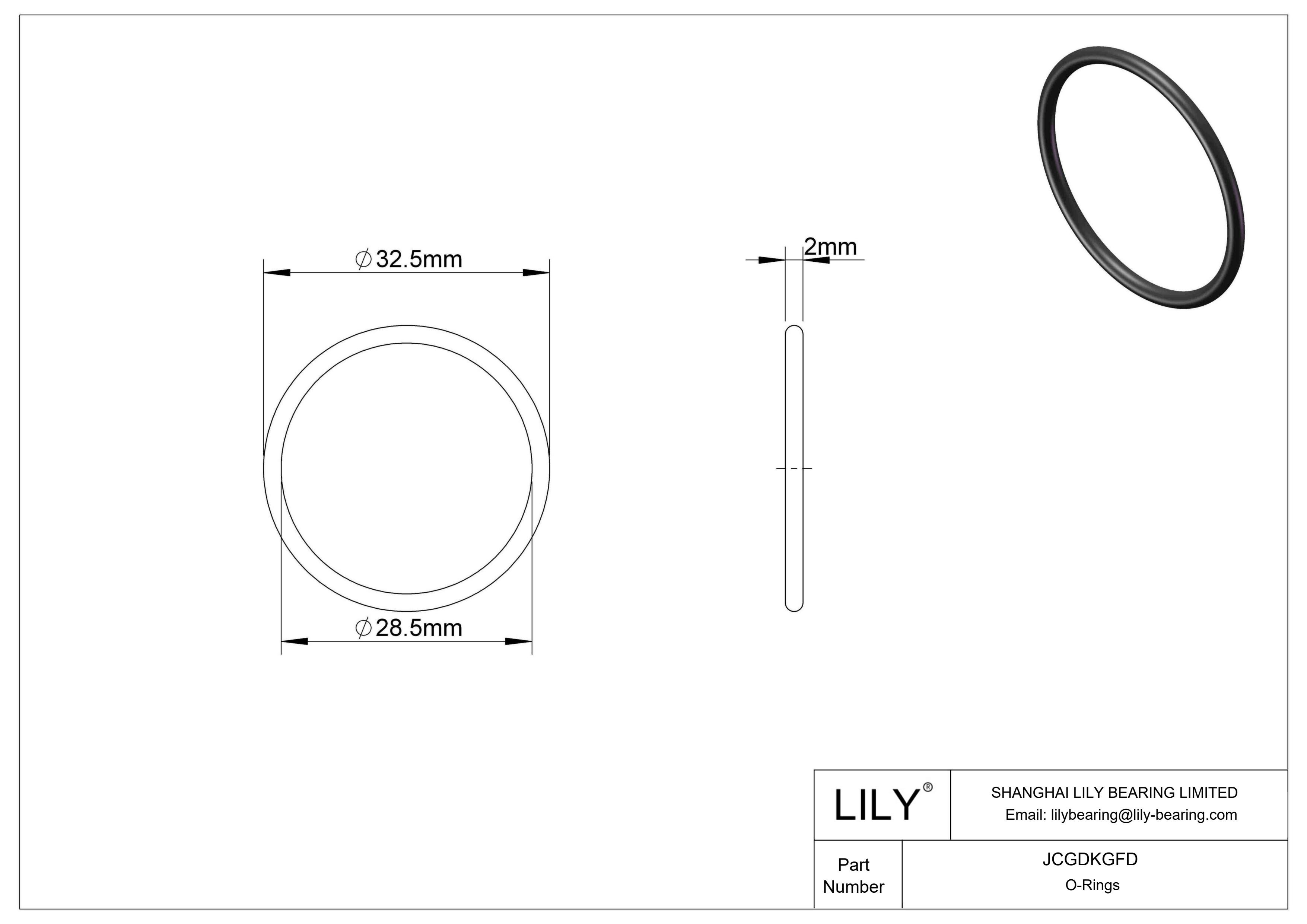 JCGDKGFD Chemical Resistant O-rings Round cad drawing