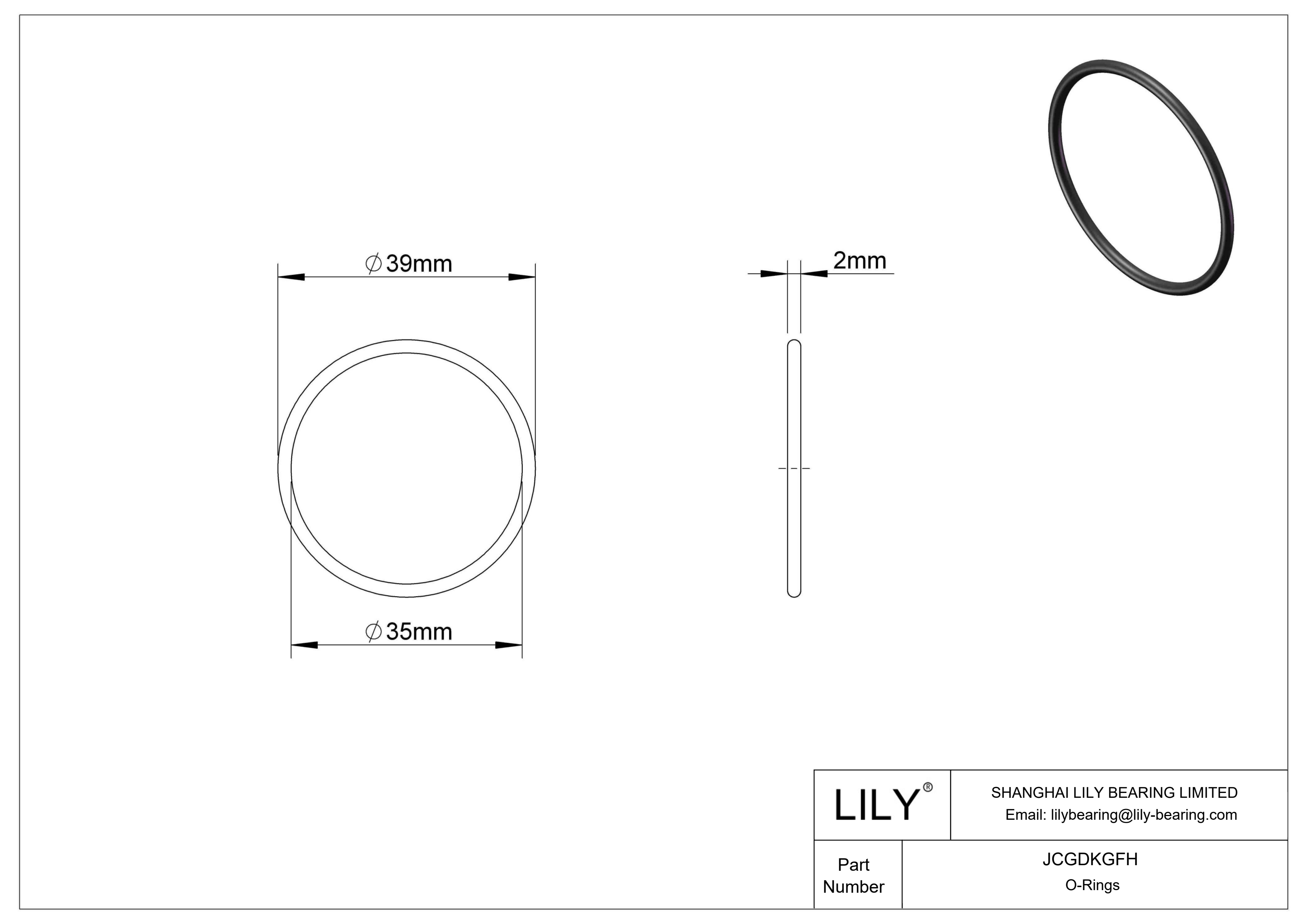 JCGDKGFH Chemical Resistant O-rings Round cad drawing