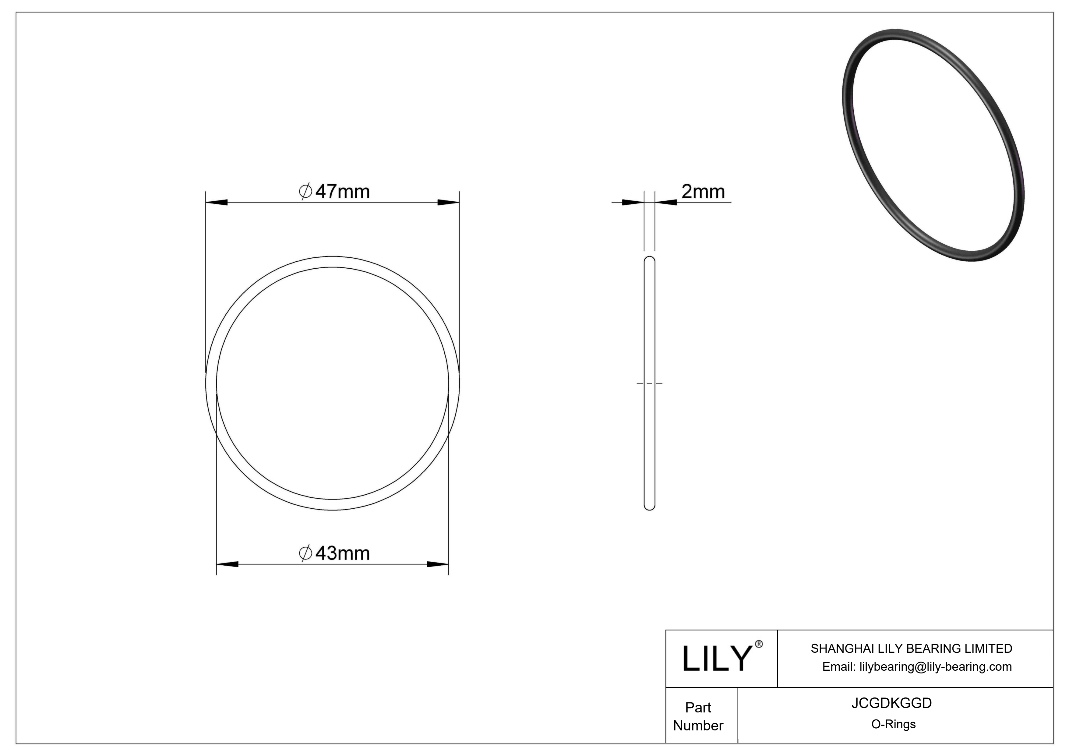 JCGDKGGD Chemical Resistant O-rings Round cad drawing