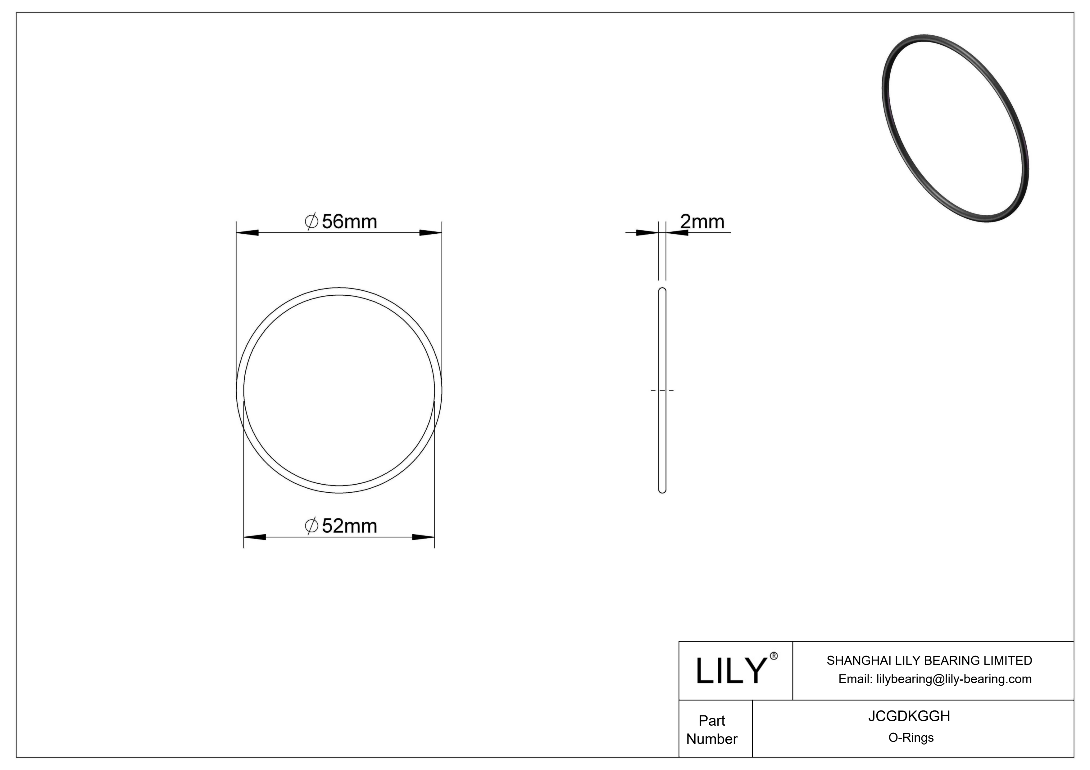 JCGDKGGH Chemical Resistant O-rings Round cad drawing