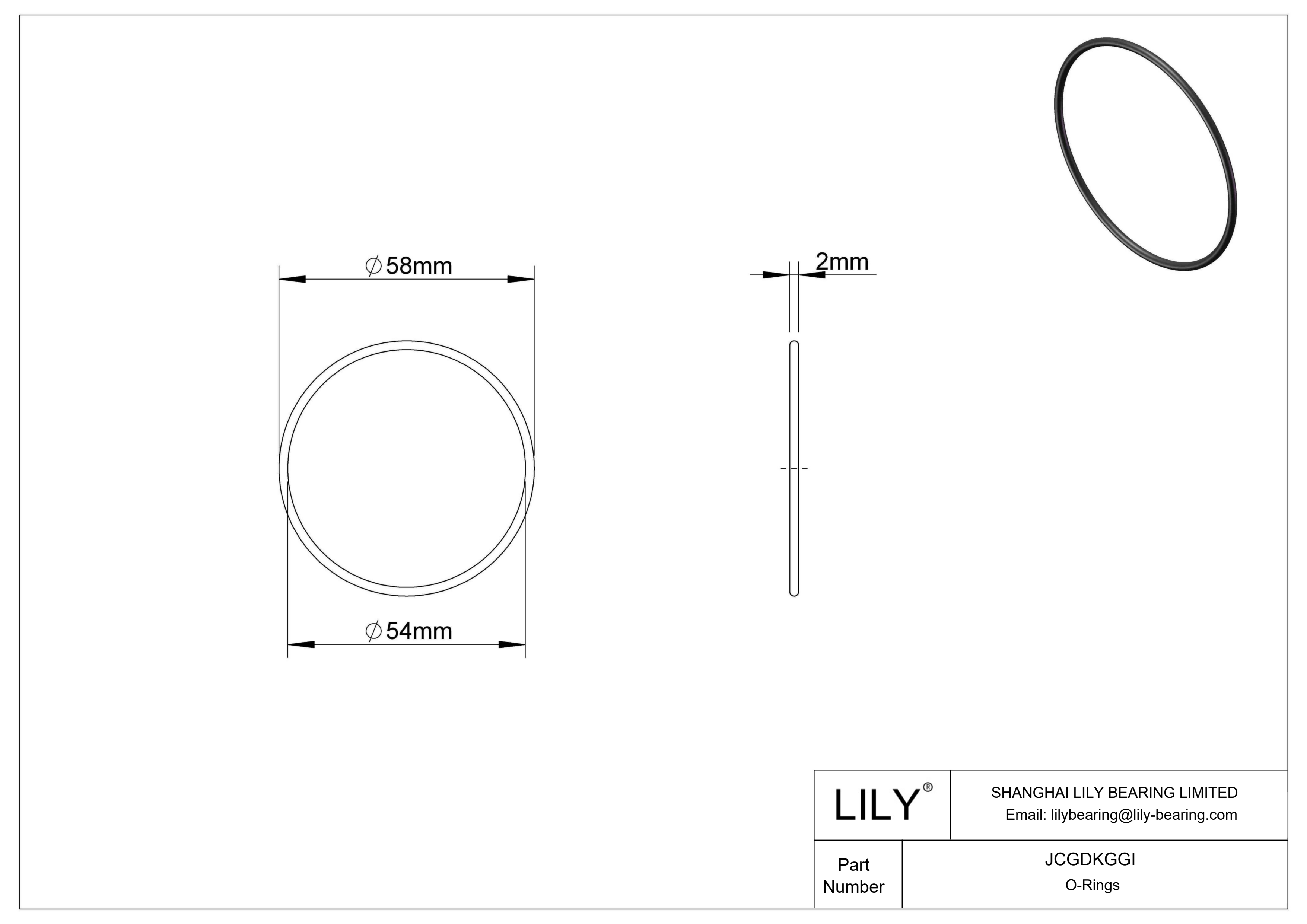 JCGDKGGI Chemical Resistant O-rings Round cad drawing