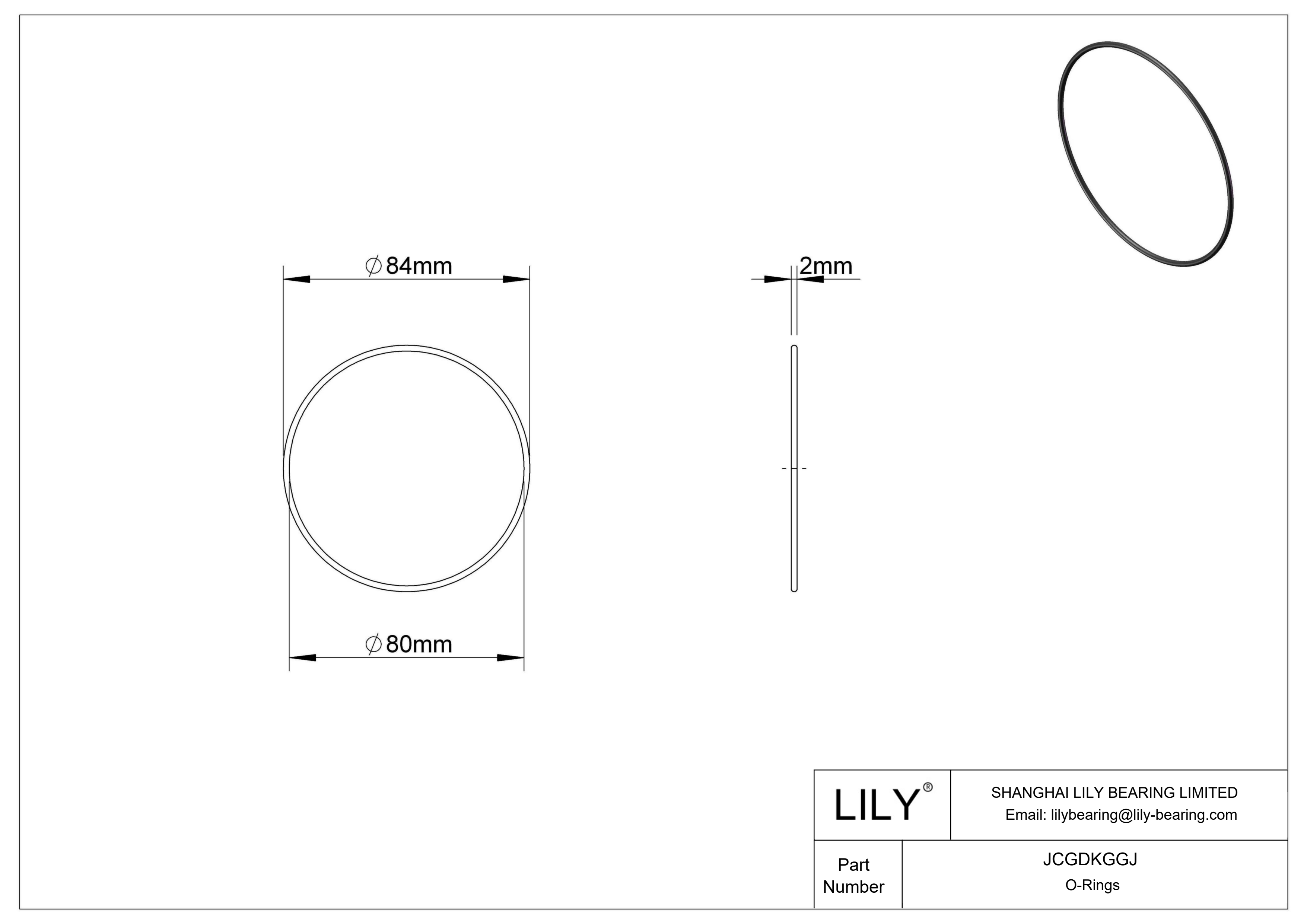 JCGDKGGJ Chemical Resistant O-rings Round cad drawing