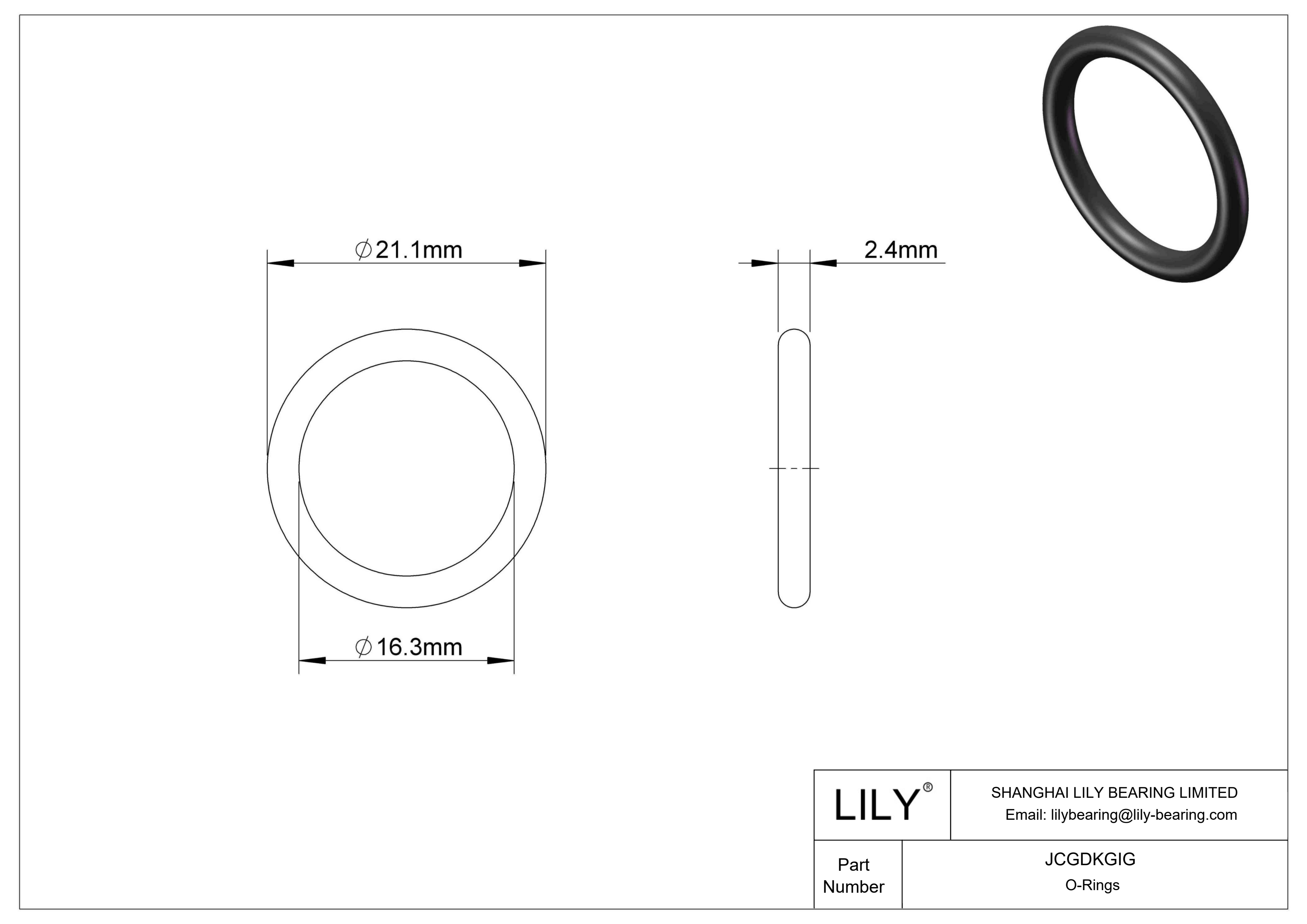 JCGDKGIG Chemical Resistant O-rings Round cad drawing