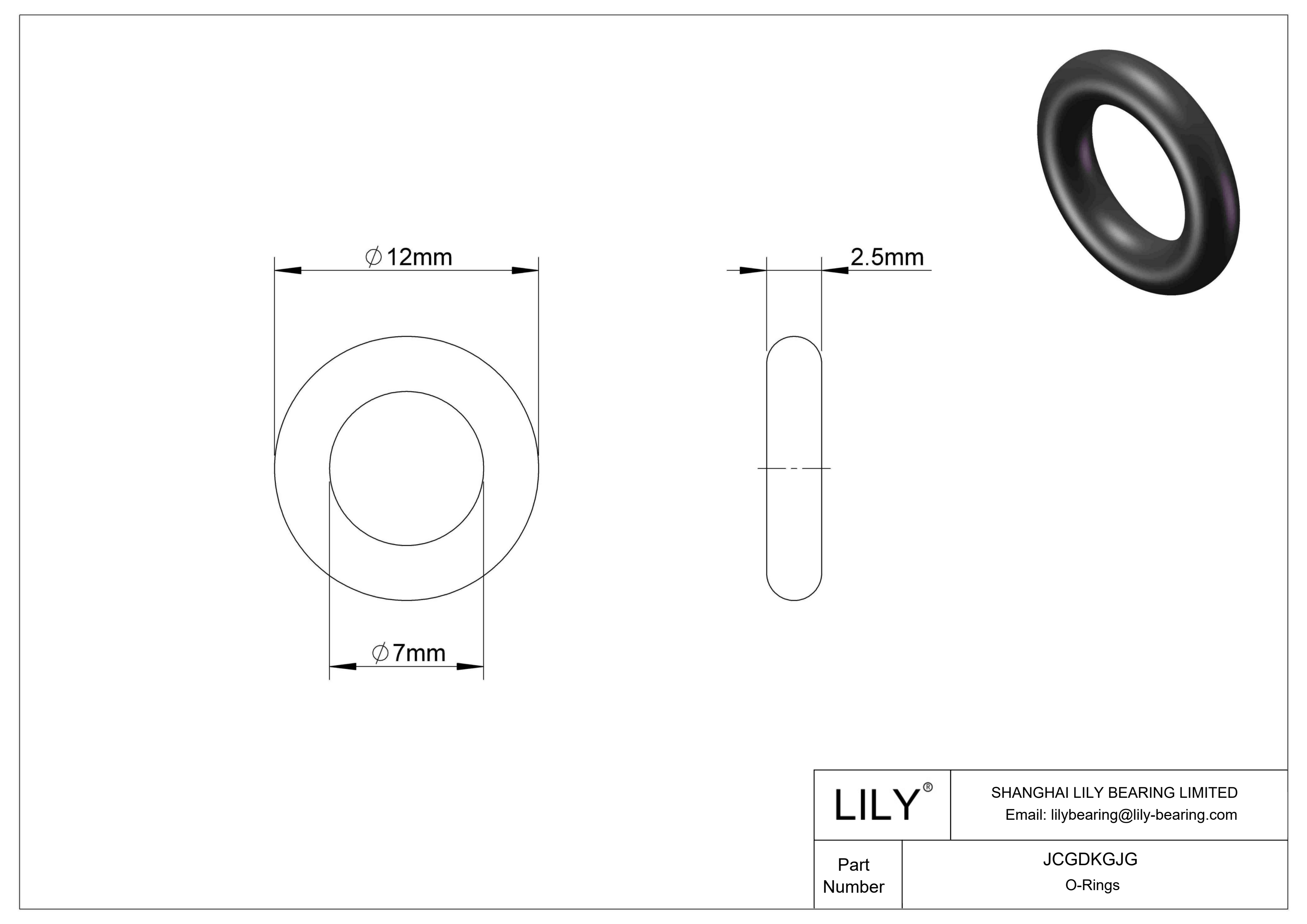 JCGDKGJG Chemical Resistant O-rings Round cad drawing