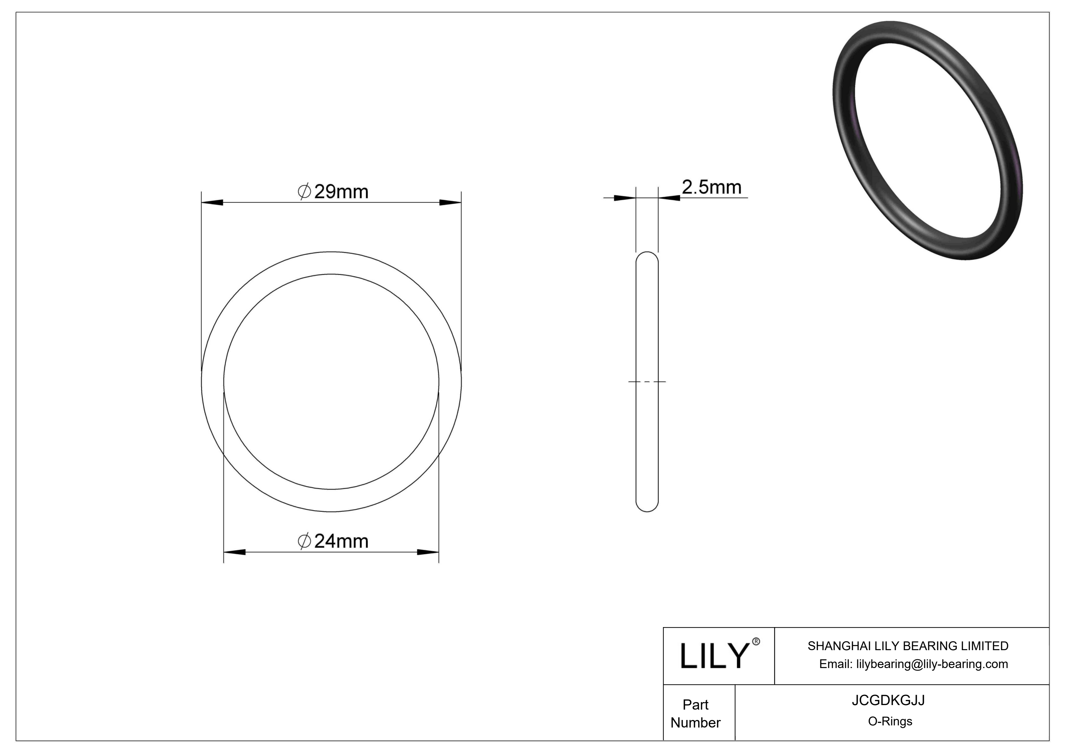 JCGDKGJJ Chemical Resistant O-rings Round cad drawing