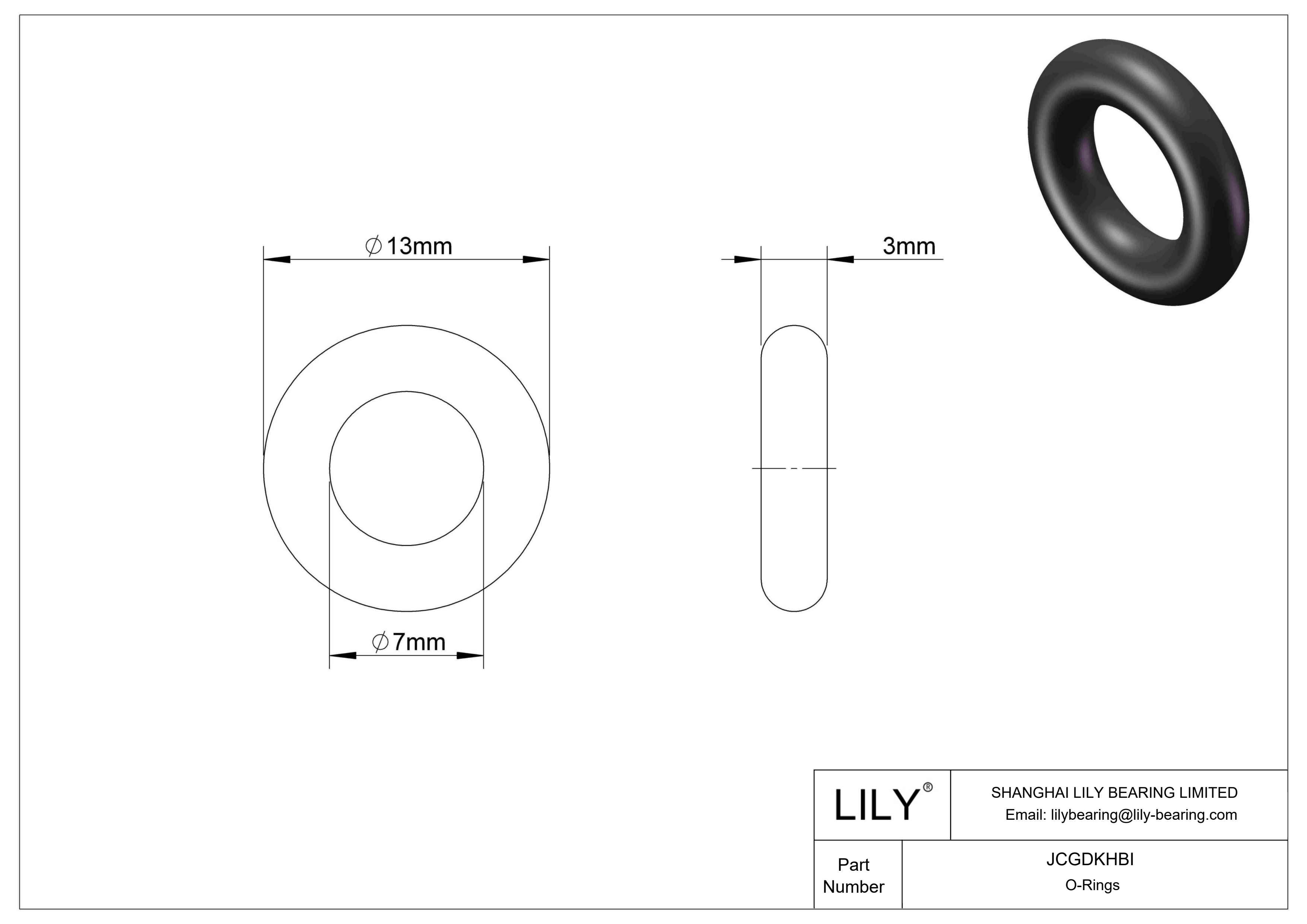 JCGDKHBI Chemical Resistant O-rings Round cad drawing