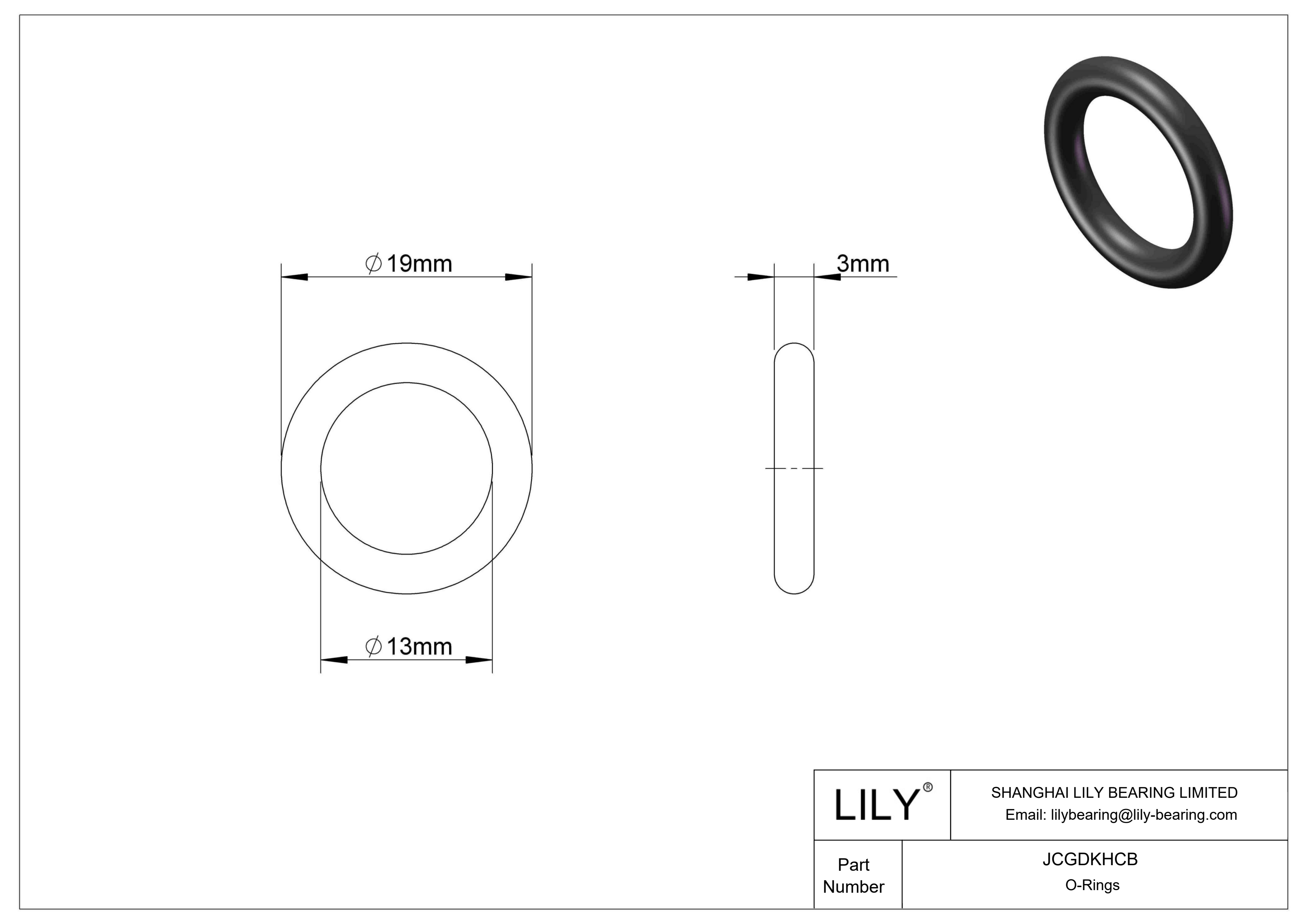 JCGDKHCB Chemical Resistant O-rings Round cad drawing