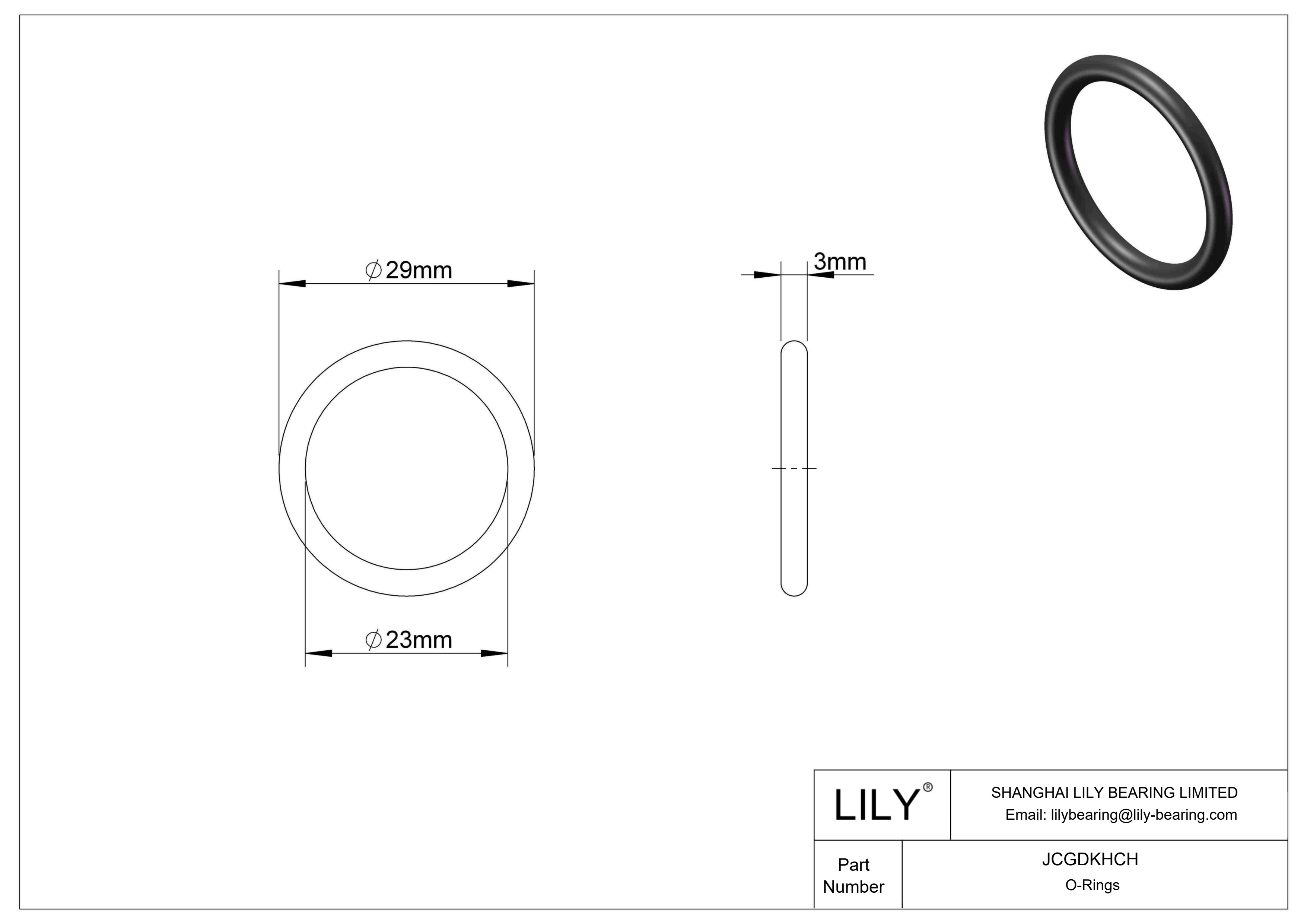 JCGDKHCH Chemical Resistant O-rings Round cad drawing