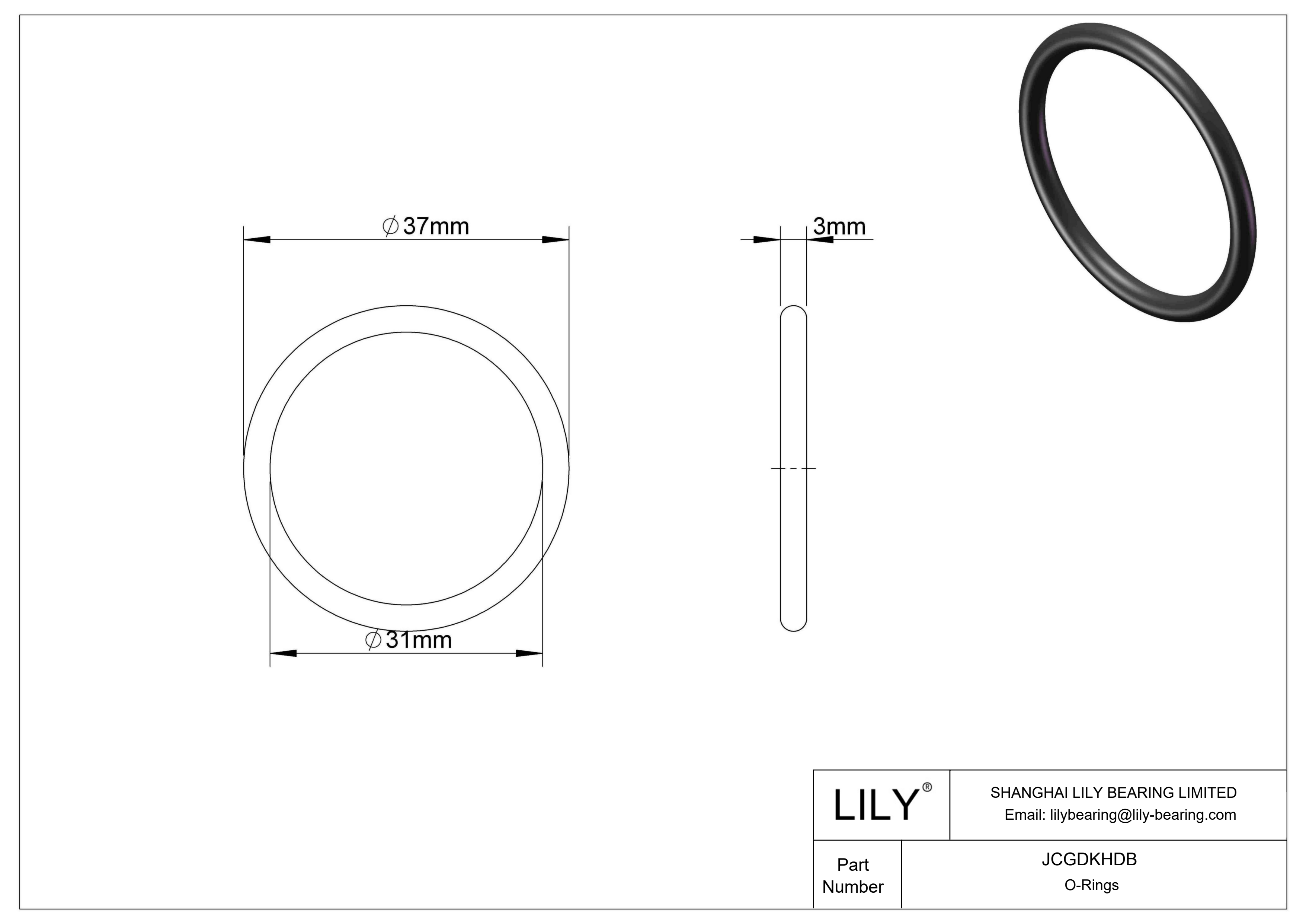 JCGDKHDB Chemical Resistant O-rings Round cad drawing