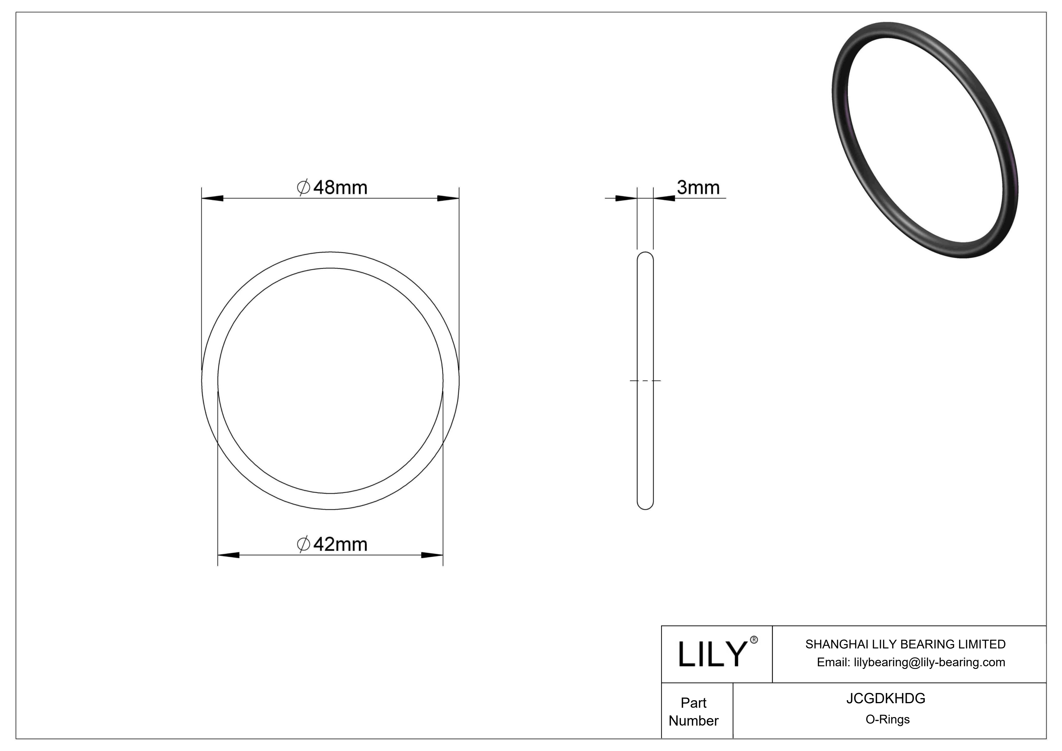 JCGDKHDG Chemical Resistant O-rings Round cad drawing