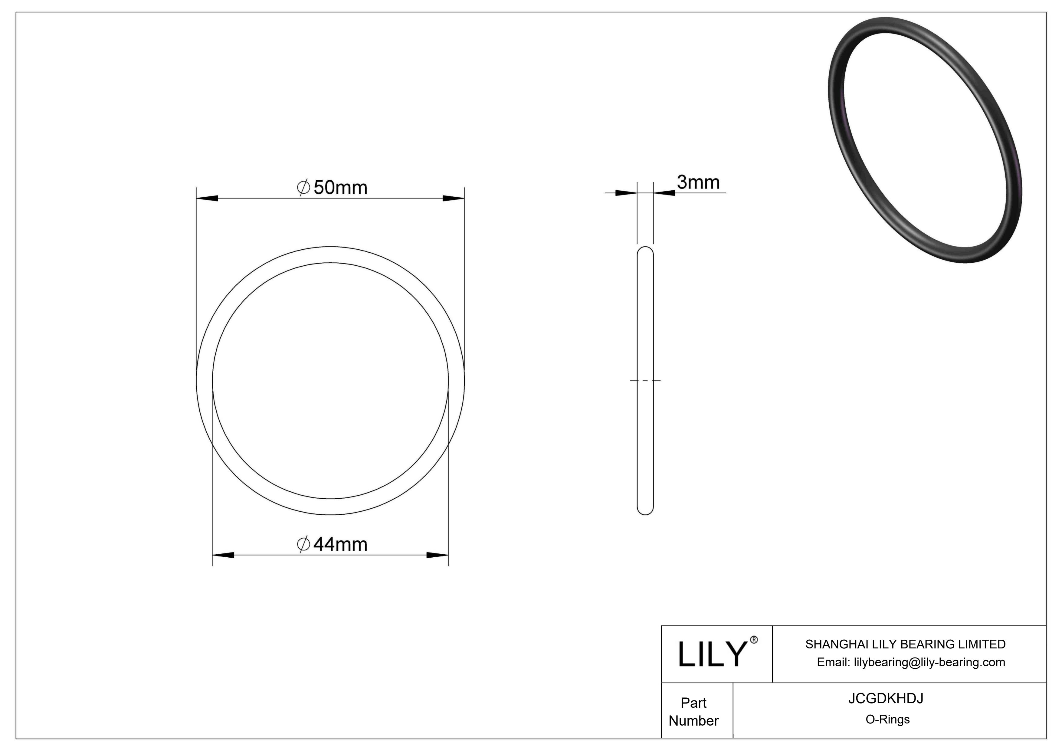 JCGDKHDJ Chemical Resistant O-rings Round cad drawing