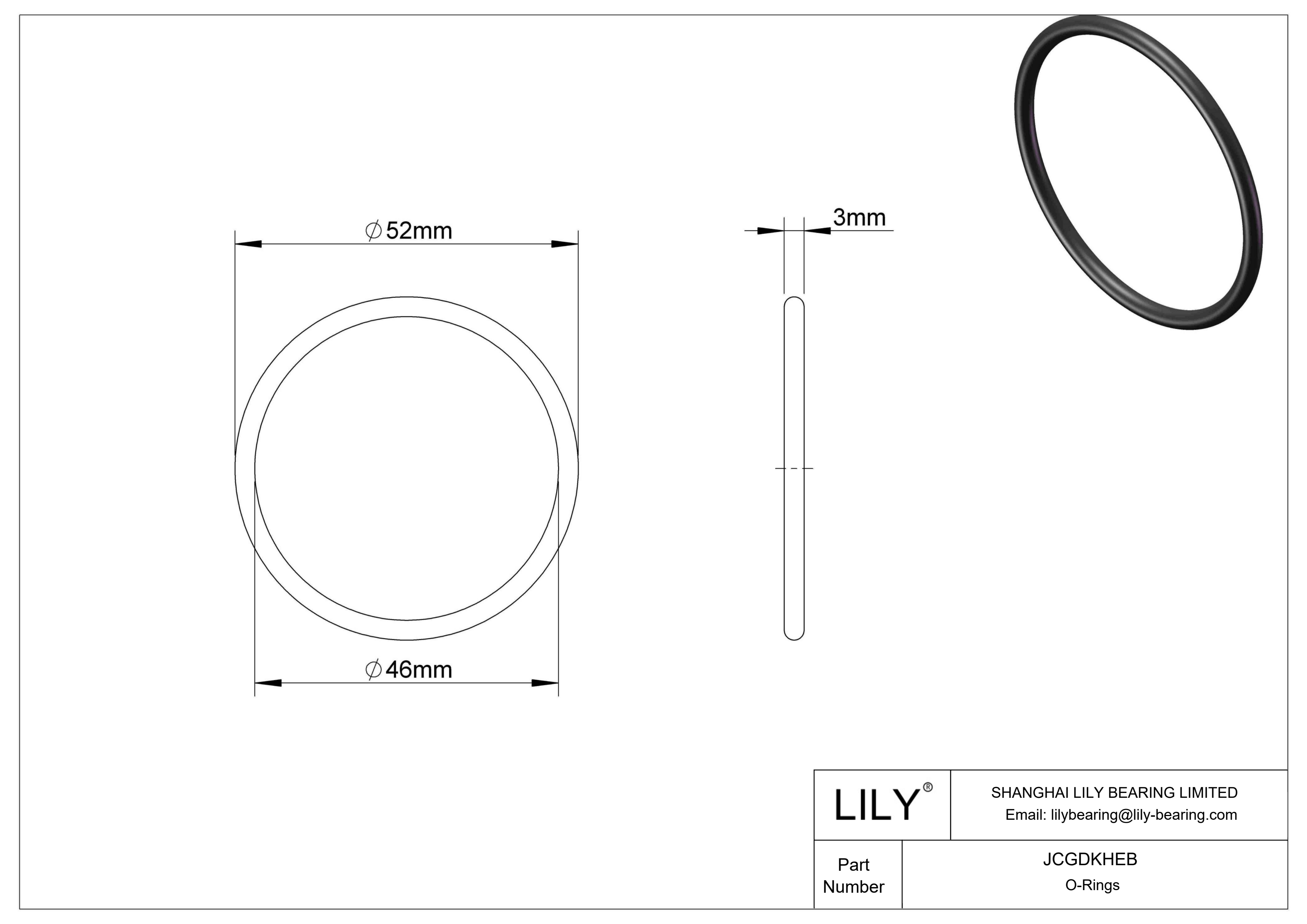 JCGDKHEB Chemical Resistant O-rings Round cad drawing