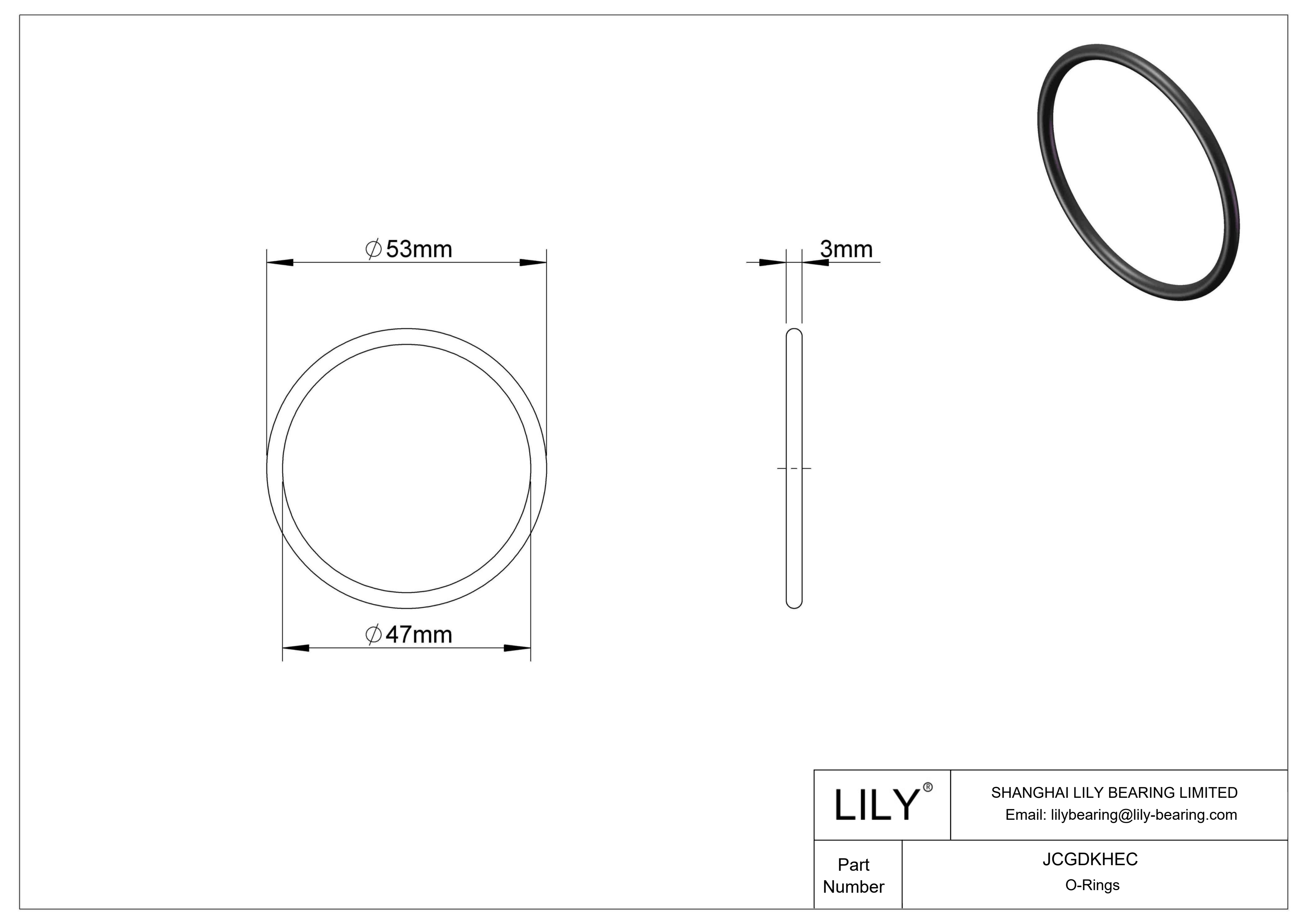 JCGDKHEC Chemical Resistant O-rings Round cad drawing