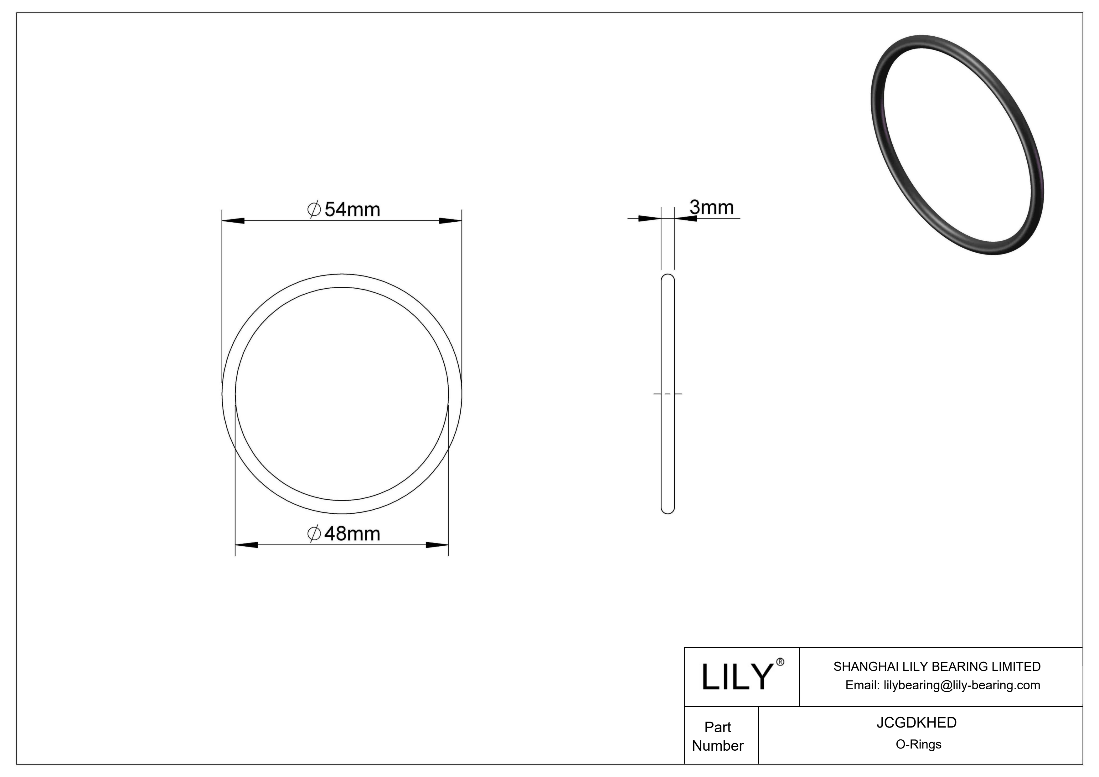 JCGDKHED Chemical Resistant O-rings Round cad drawing