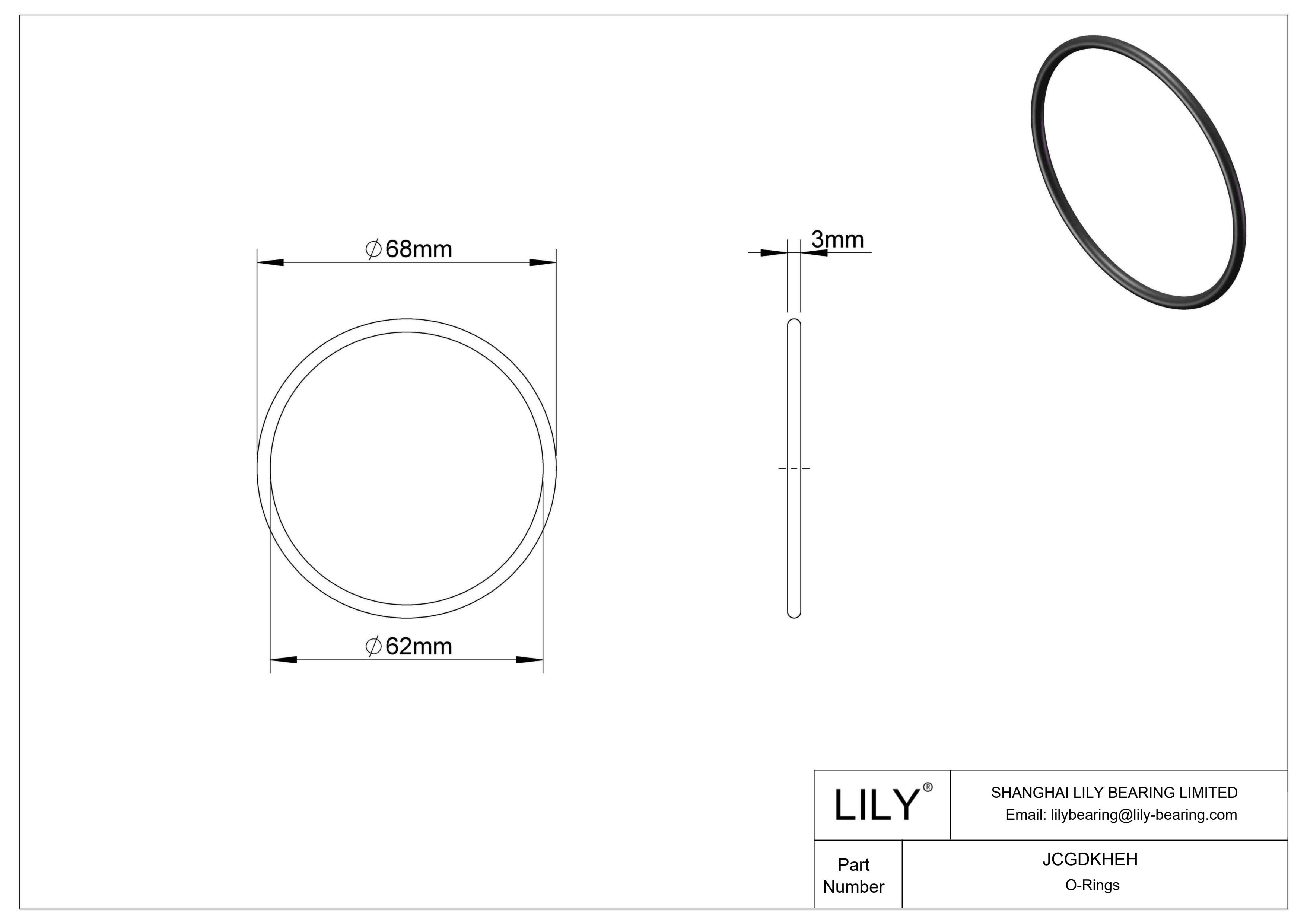 JCGDKHEH 圆形耐化学性 O 形圈 cad drawing