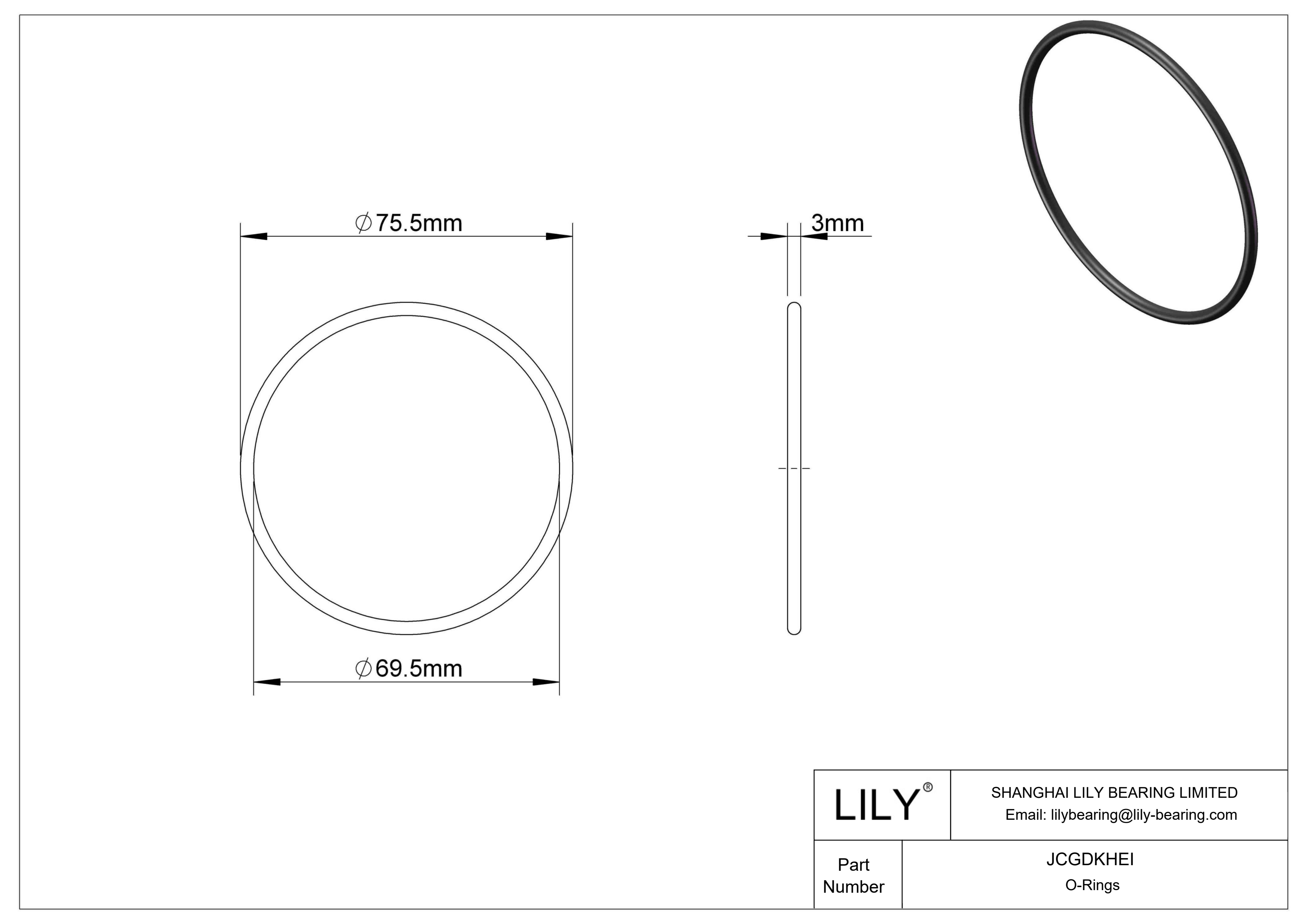 JCGDKHEI Chemical Resistant O-rings Round cad drawing