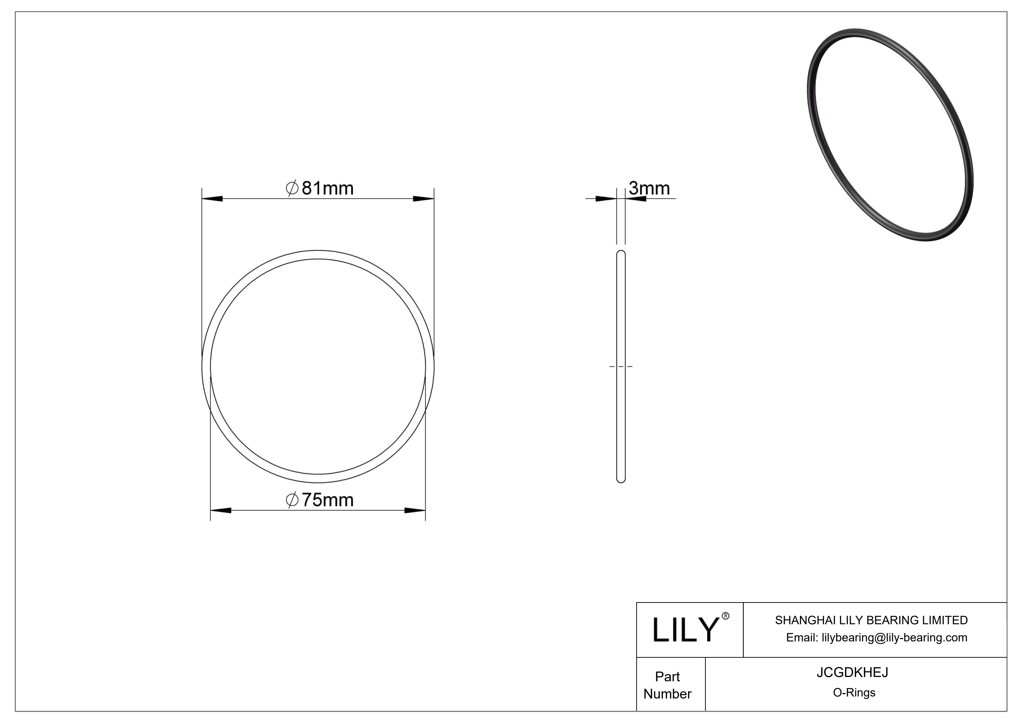 JCGDKHEJ Chemical Resistant O-rings Round cad drawing