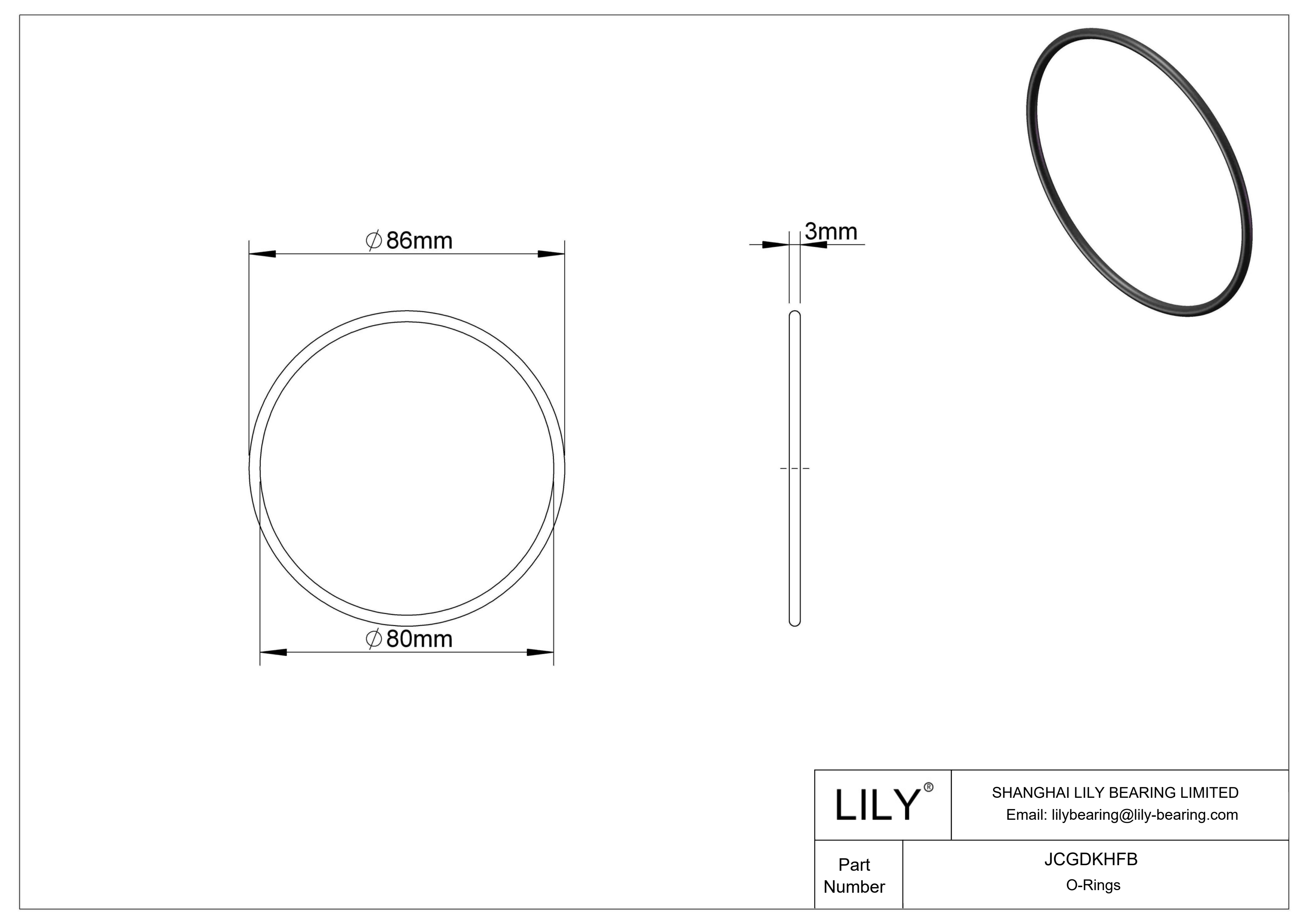 JCGDKHFB Chemical Resistant O-rings Round cad drawing