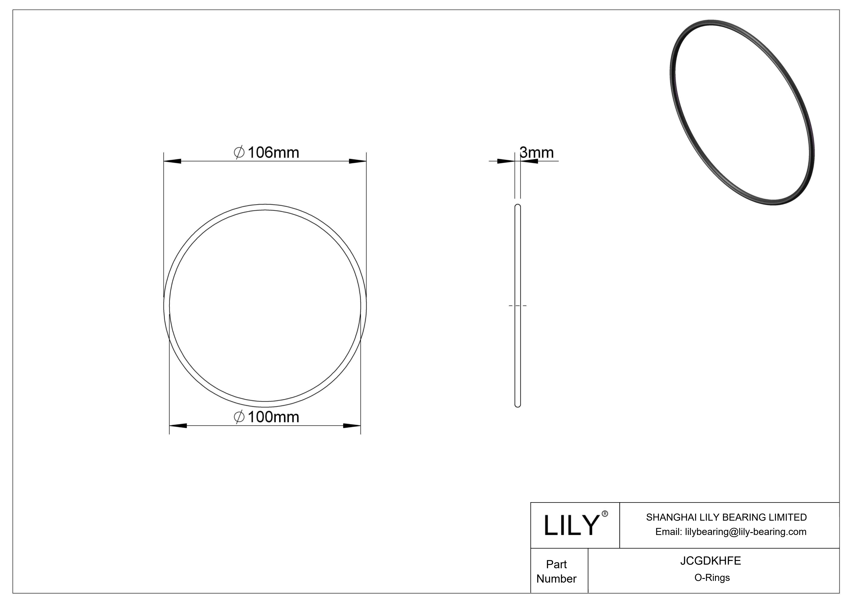 JCGDKHFE Chemical Resistant O-rings Round cad drawing