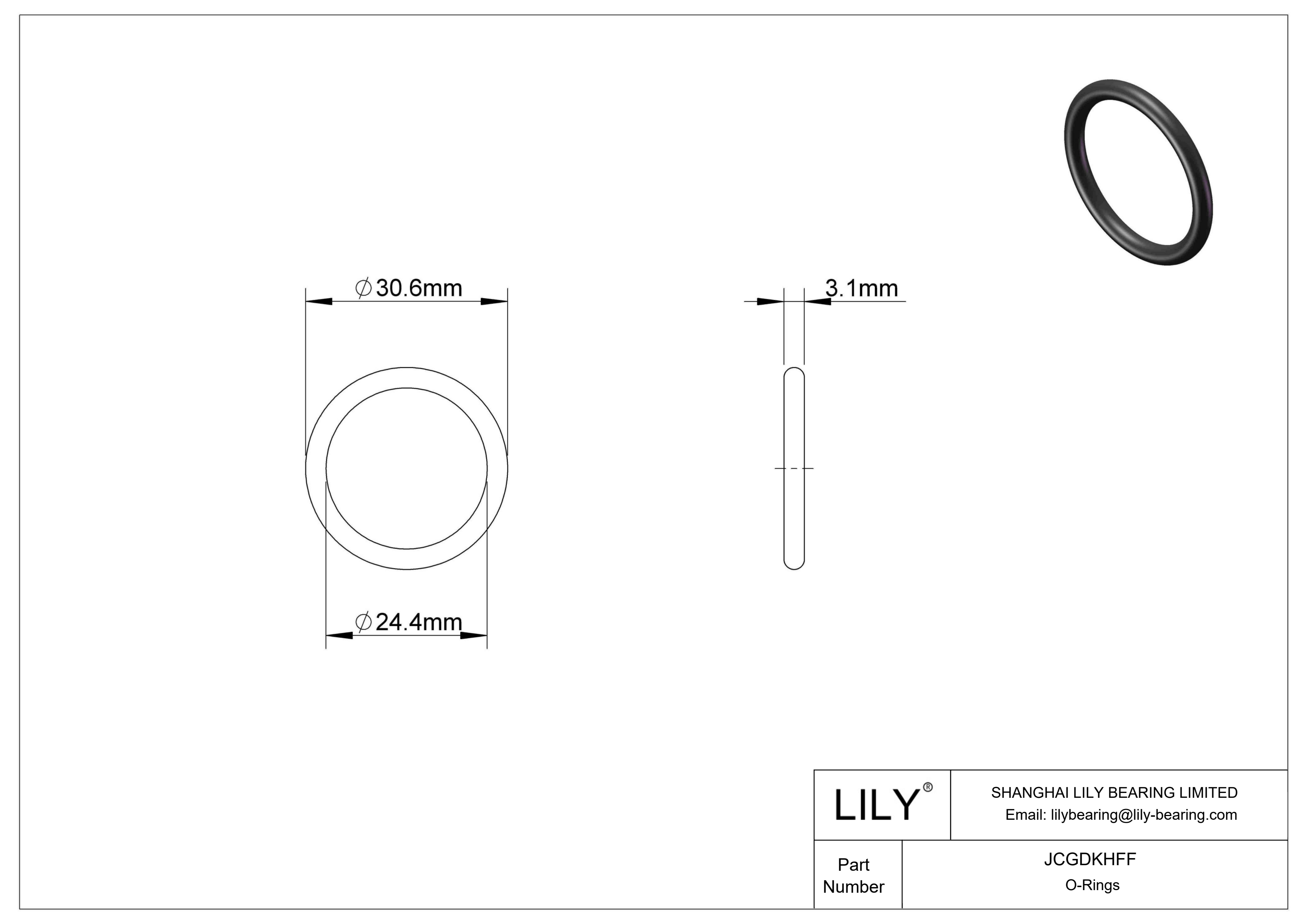 JCGDKHFF Chemical Resistant O-rings Round cad drawing