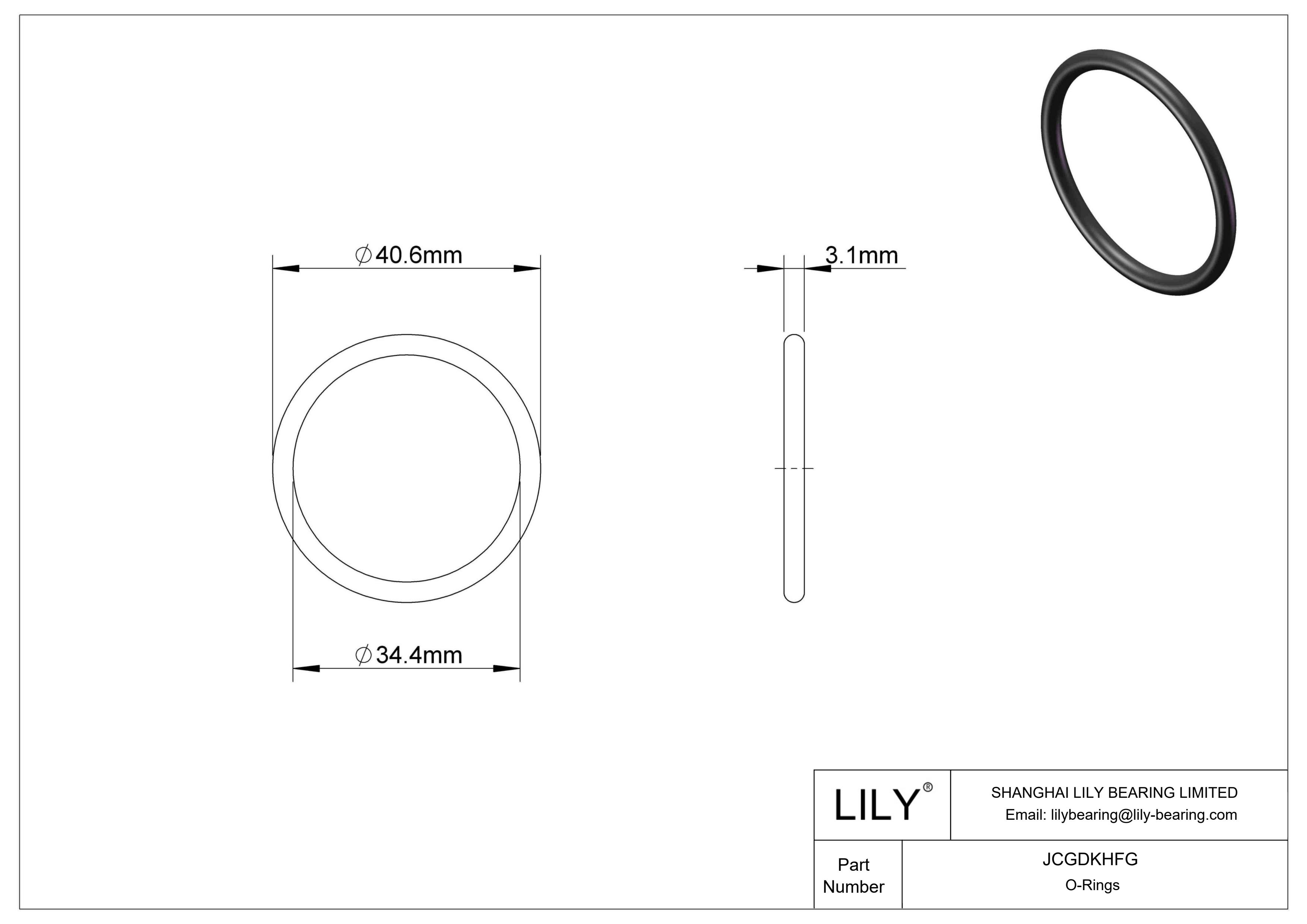 JCGDKHFG 圆形耐化学性 O 形圈 cad drawing